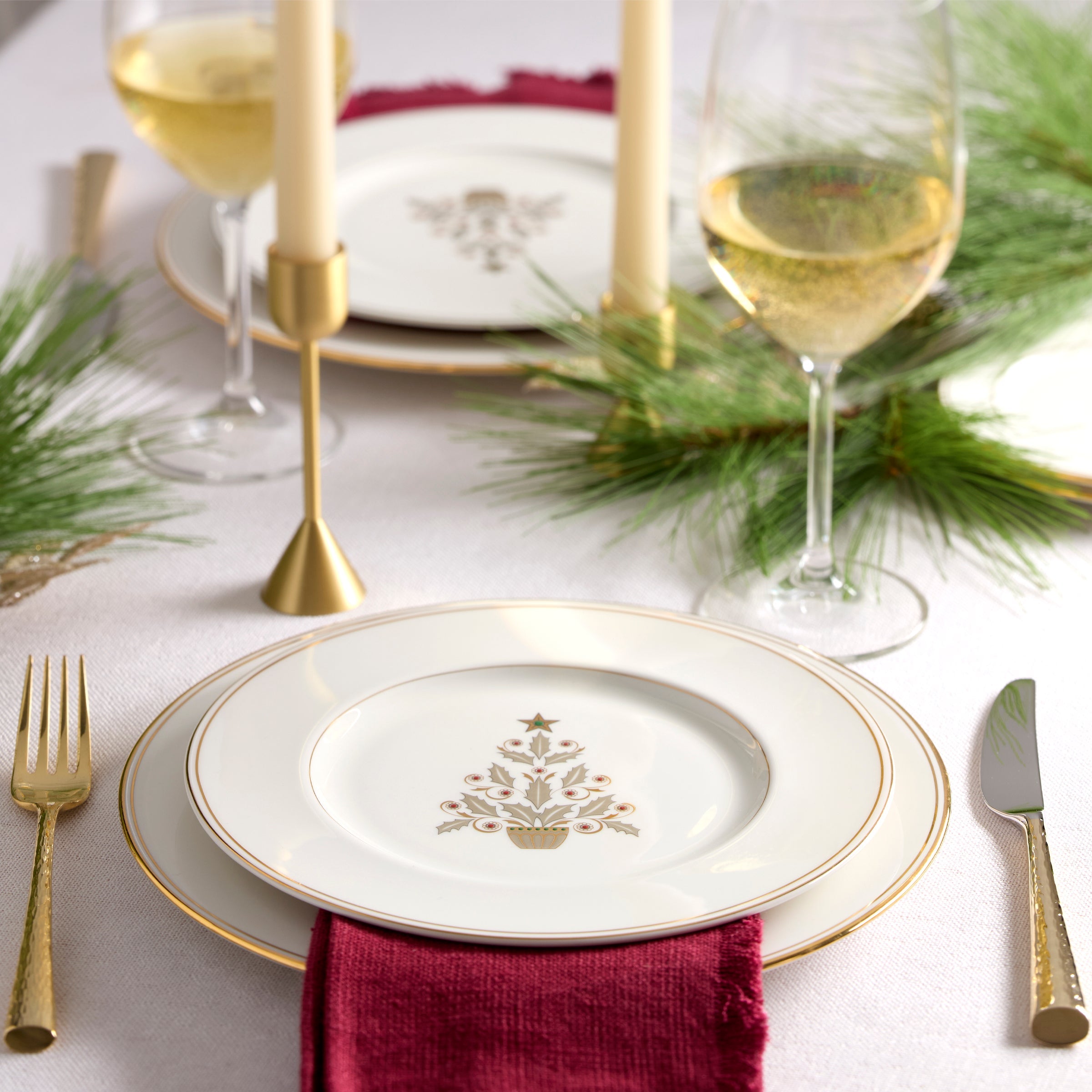 Federal Gold Tree Accent Plates - Set of 4 - Image 3