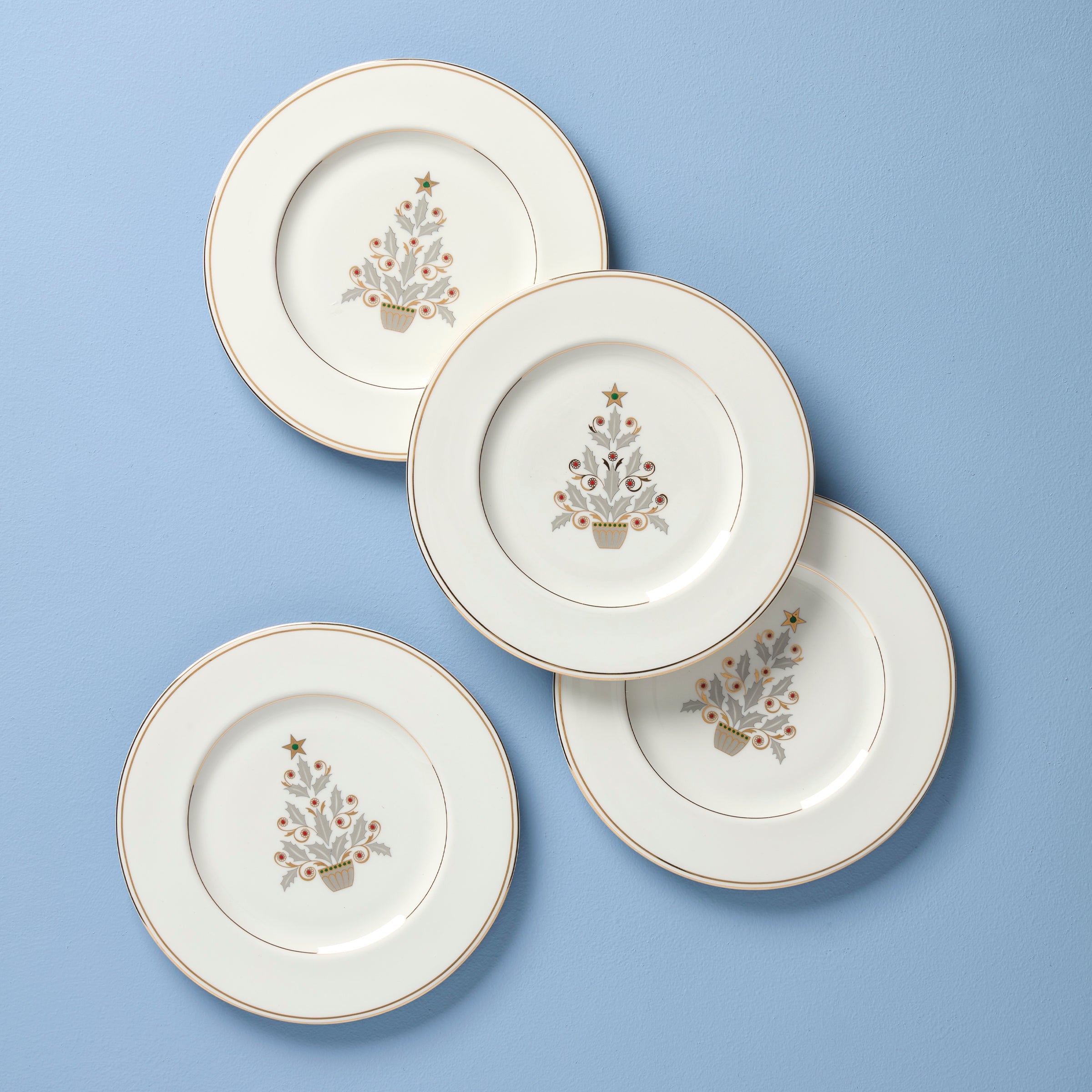 Federal Gold Tree Accent Plates - Set of 4