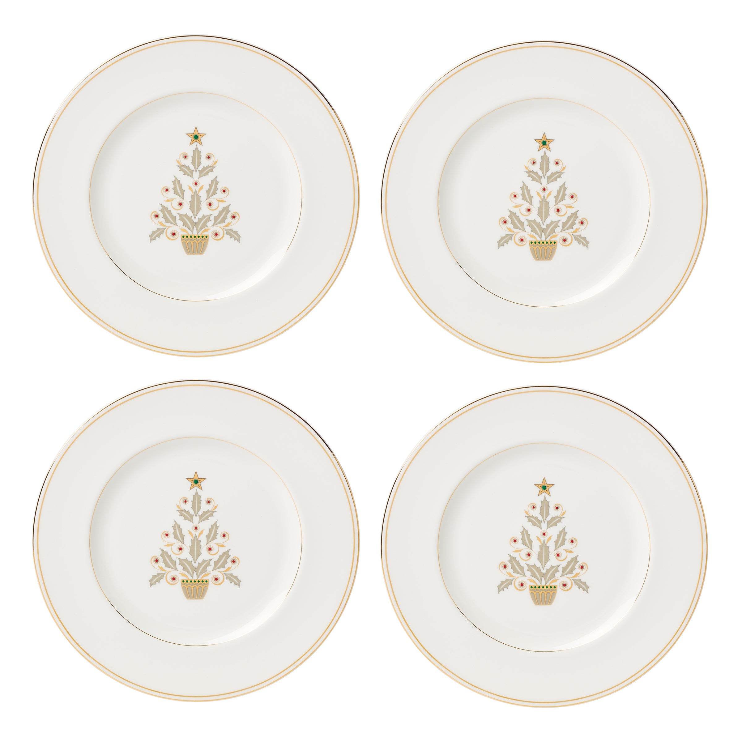 Federal Gold Tree Accent Plates - Set of 4 - Image 5