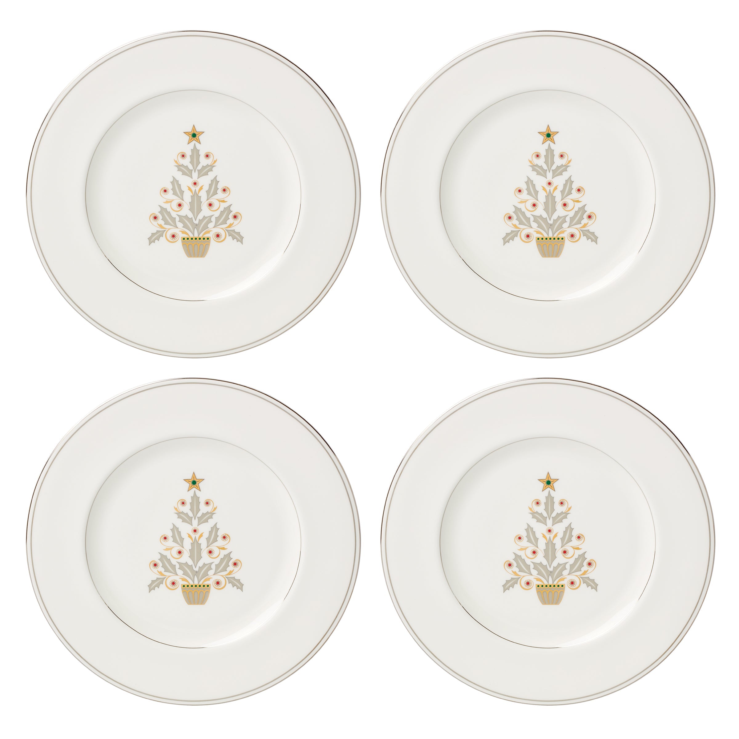 Federal Platinum Tree Accent Plates - Set of 4 - Image 4