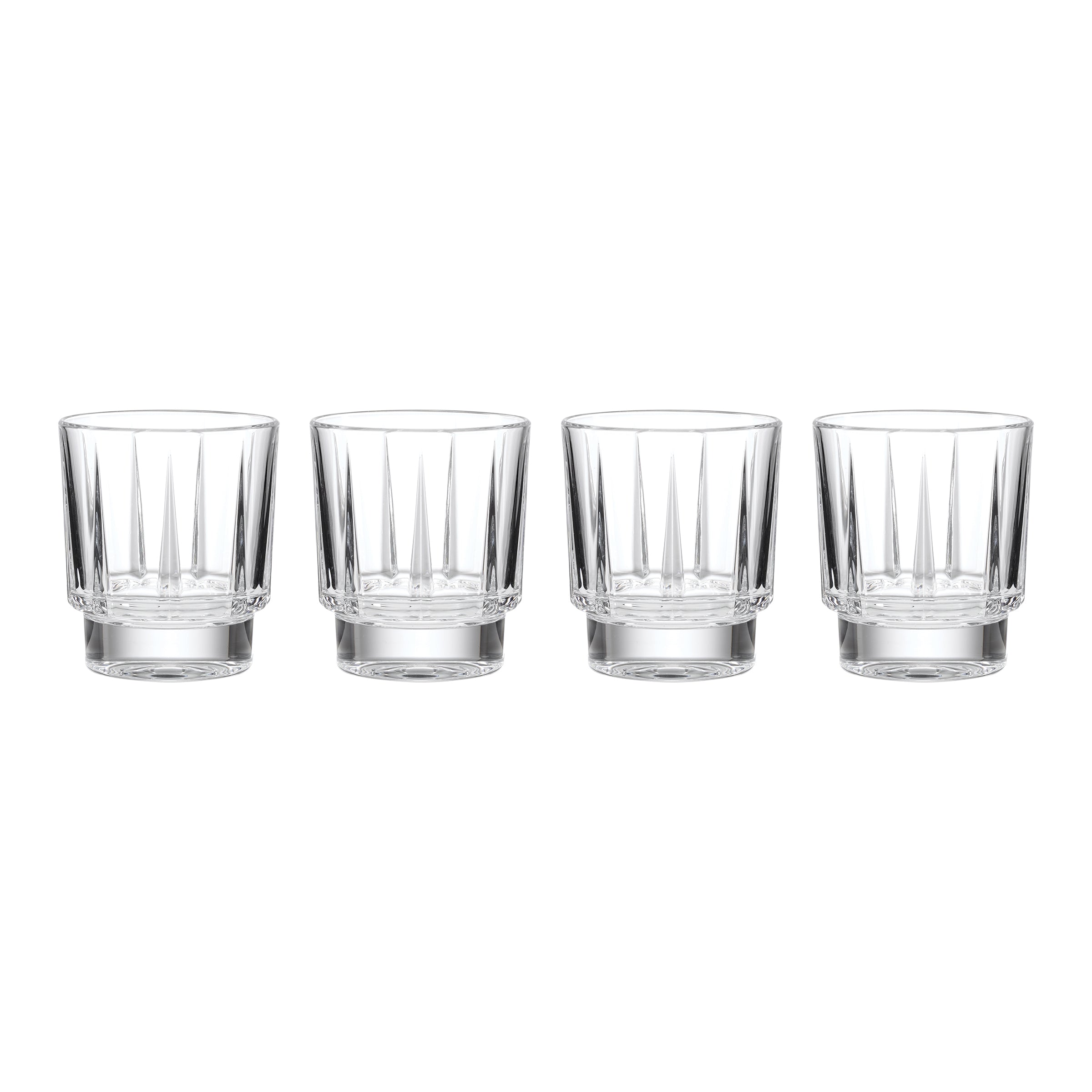 Estate Double Old Fashion Glasses - Set Of 4