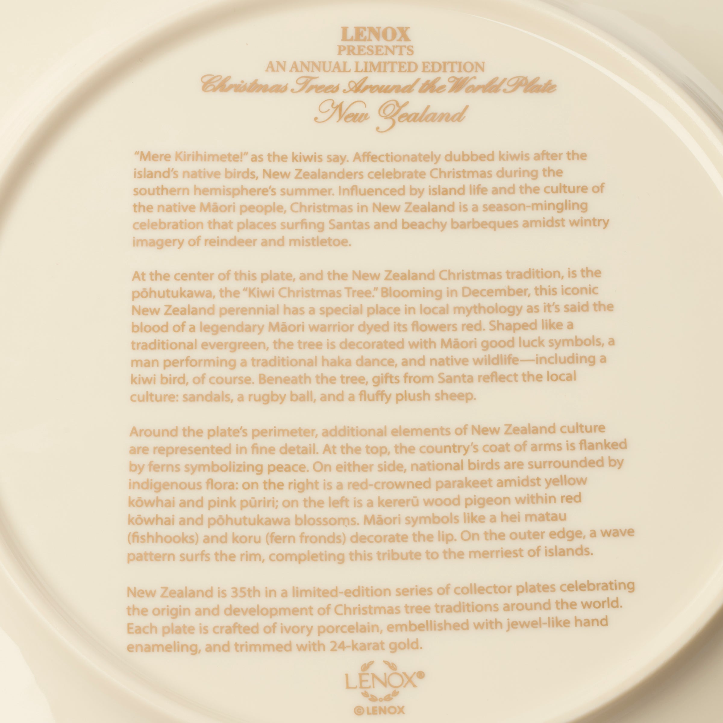 2025 Trees Around The World Plate - New Zealand - Image 2