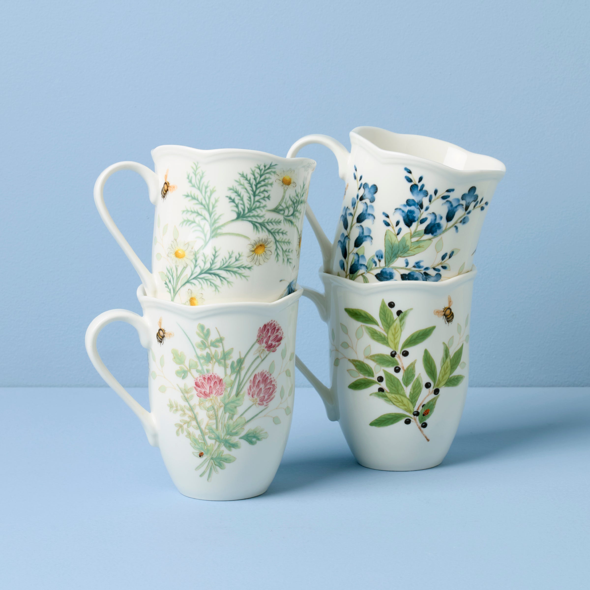 Butterfly Meadow Herbs Mugs - Set of 4 - Image 2