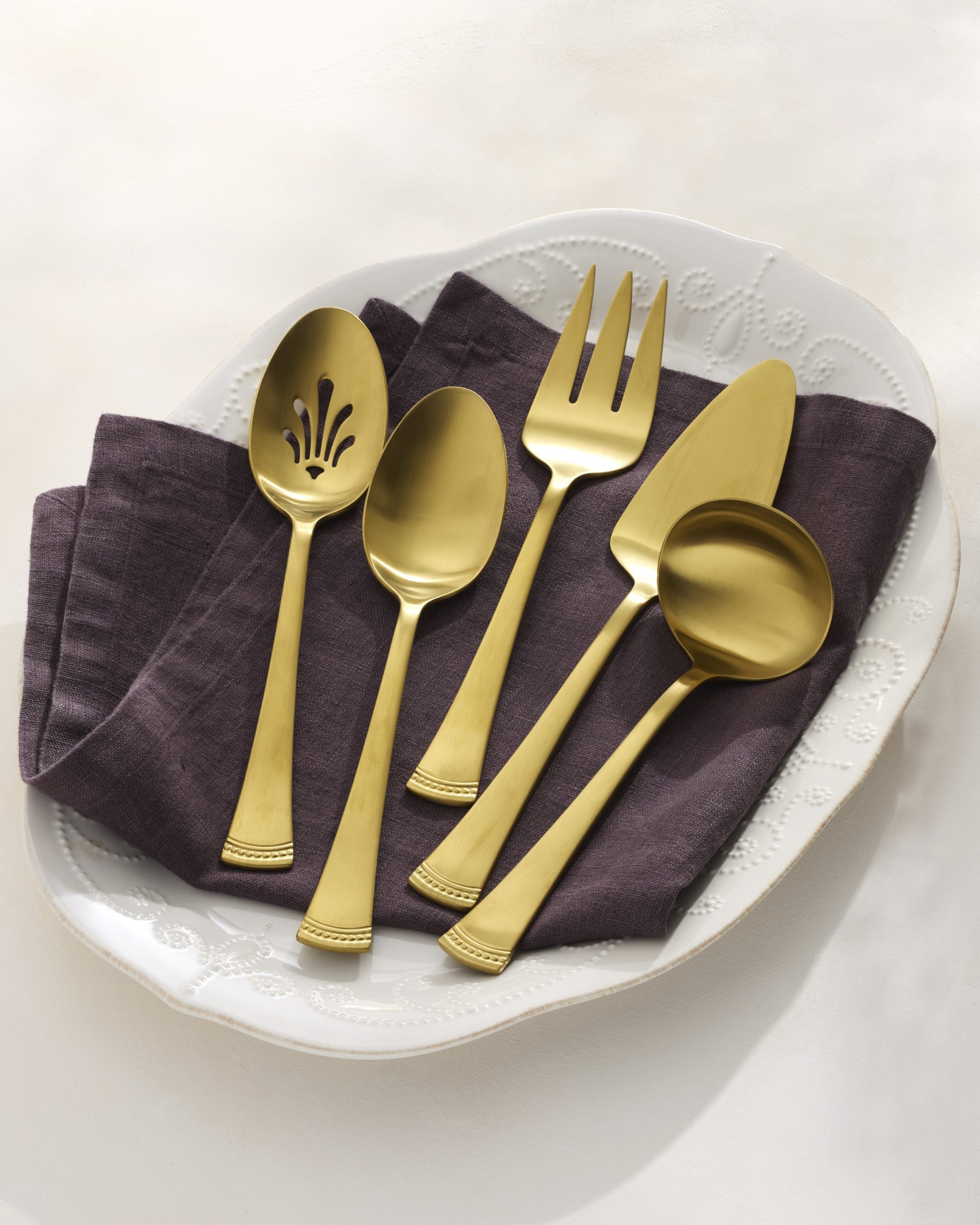Portola Gold Satin 5 Piece Hostess Set - Image 4