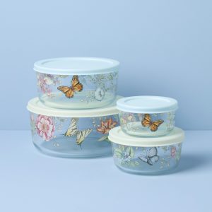 Butterfly Meadow Glass Containers - Set Of 4