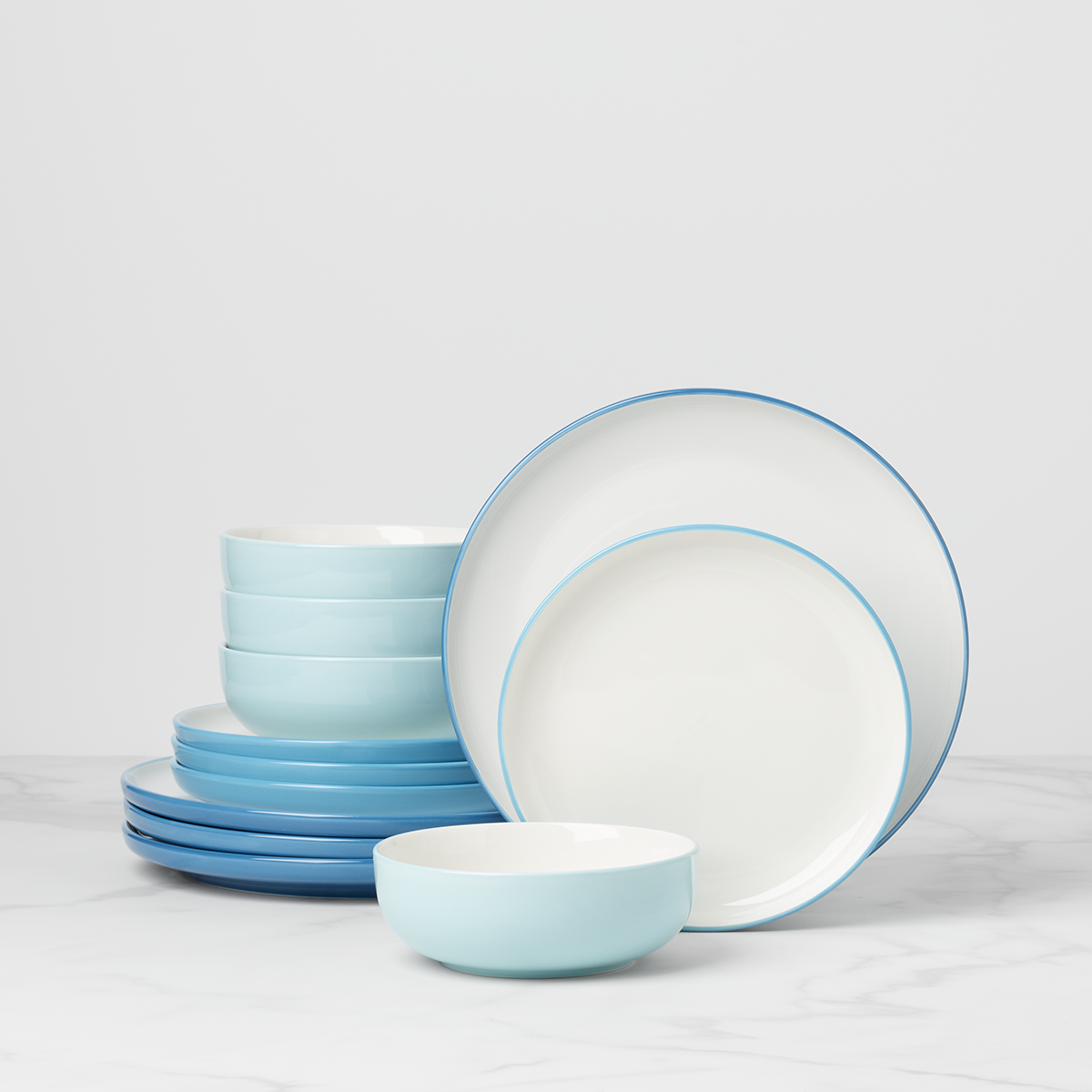 24 Seven Colors Turquoise 12-Piece Dinnerware Set