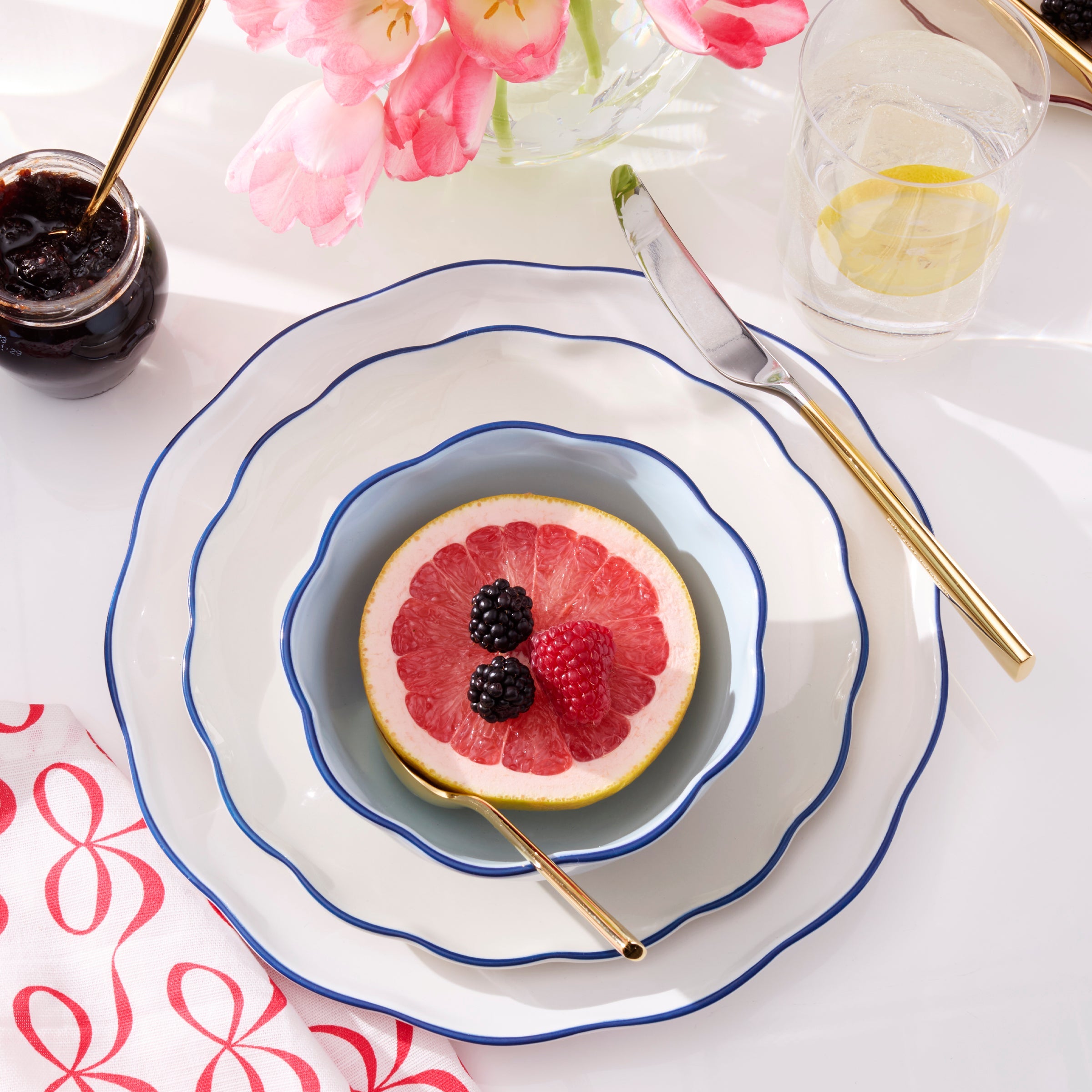 Garden Party Blue 16-Piece Dinnerware Set - Image 4