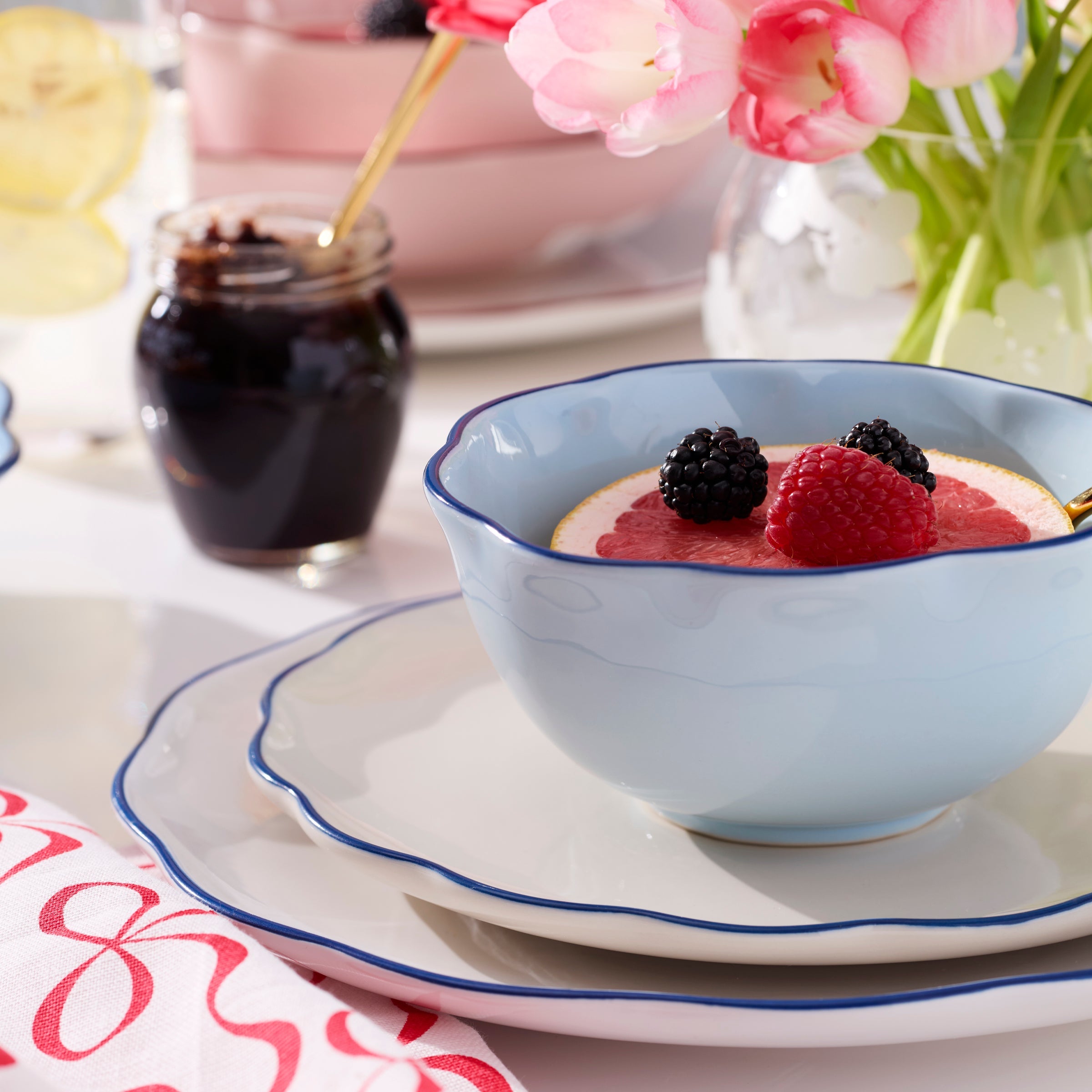 Garden Party Blue 16-Piece Dinnerware Set - Image 2