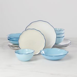 Garden Party Blue 16-Piece Dinnerware Set
