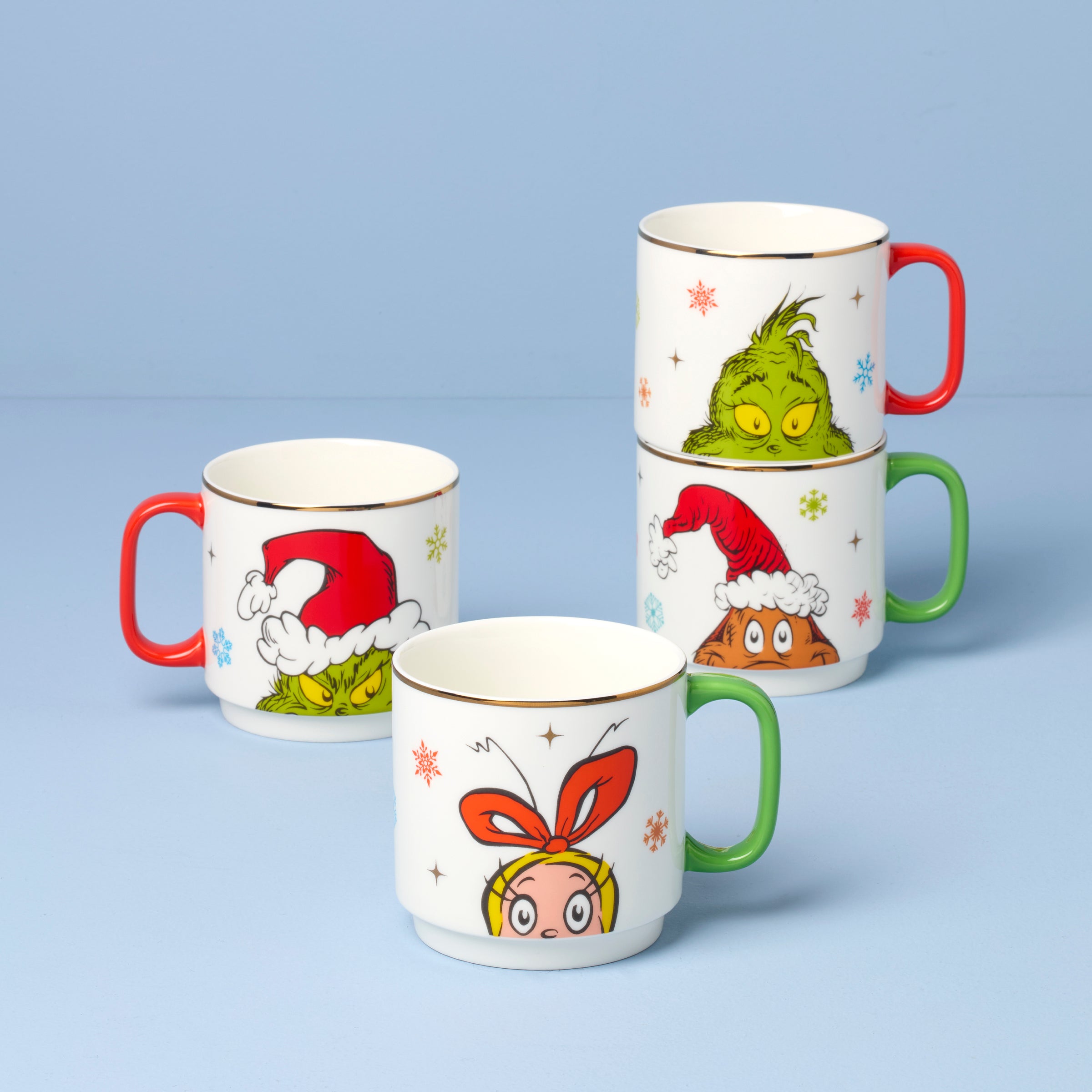 Merry Grinchmas Stackable Mugs - Set of 4