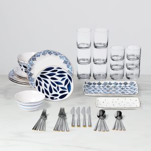 Blue Bay 46-Piece Dinnerware Set