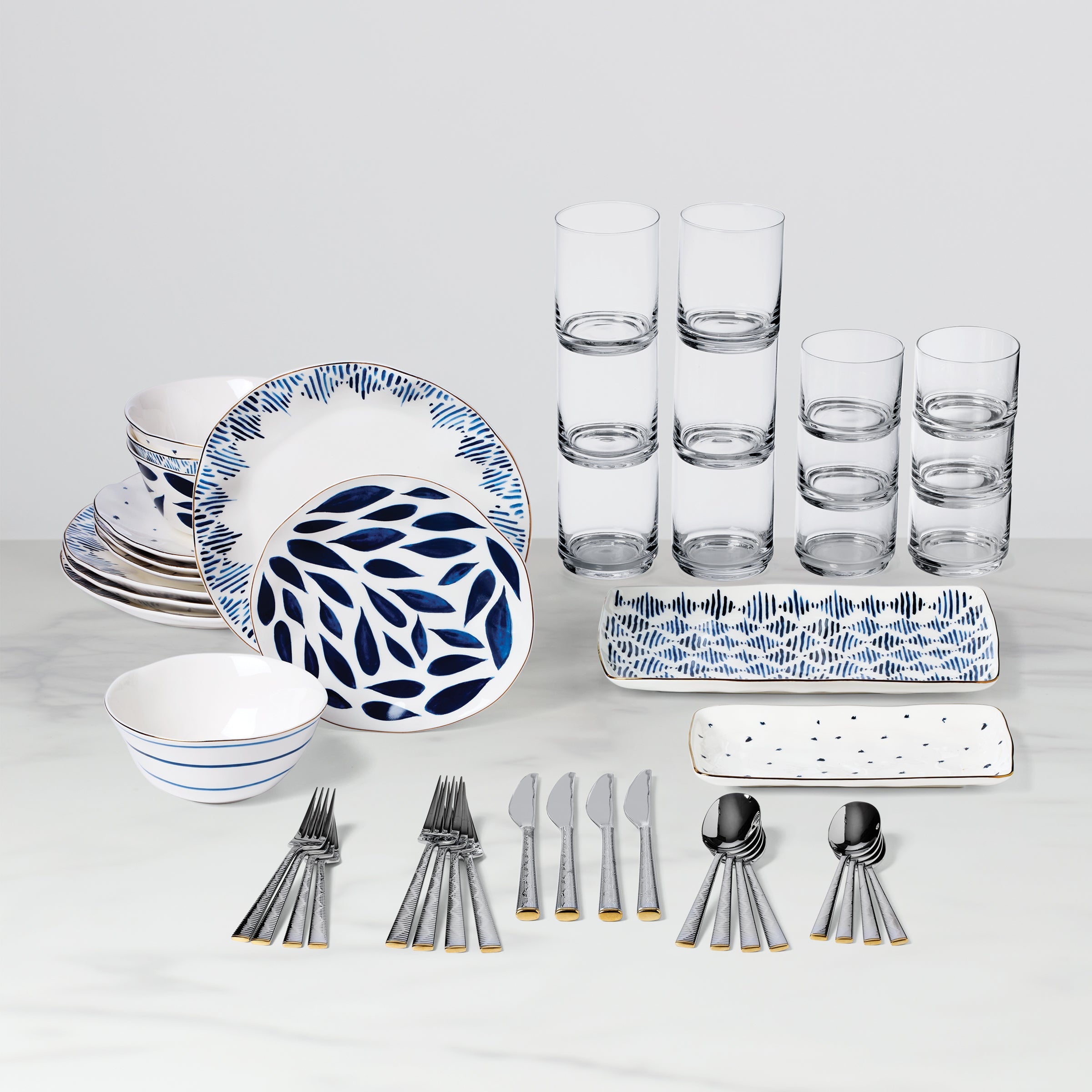 Blue Bay 46-Piece Dinnerware Set