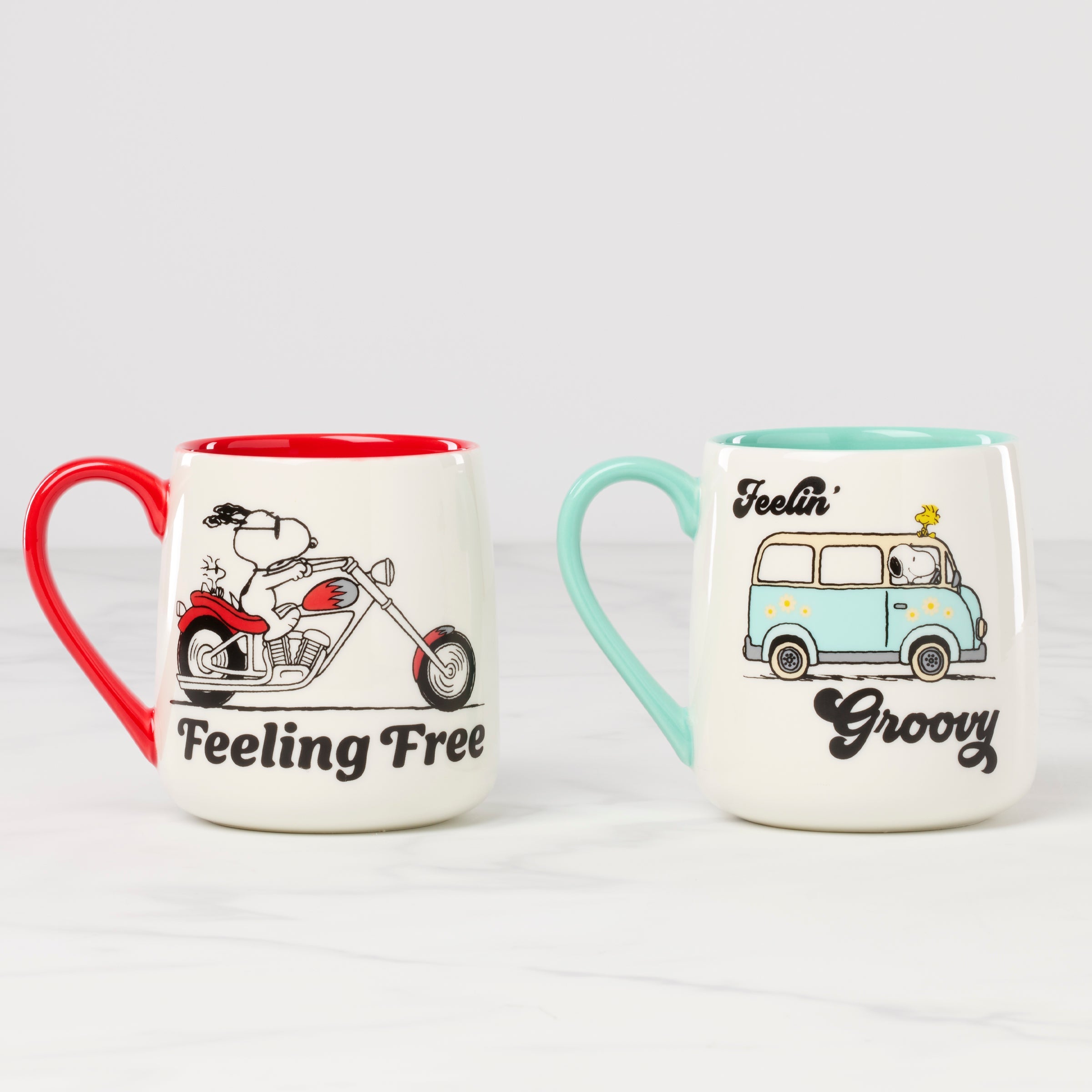 Peanuts Mugs - Set of 2 - Groovy-Feeling Free - Image 2