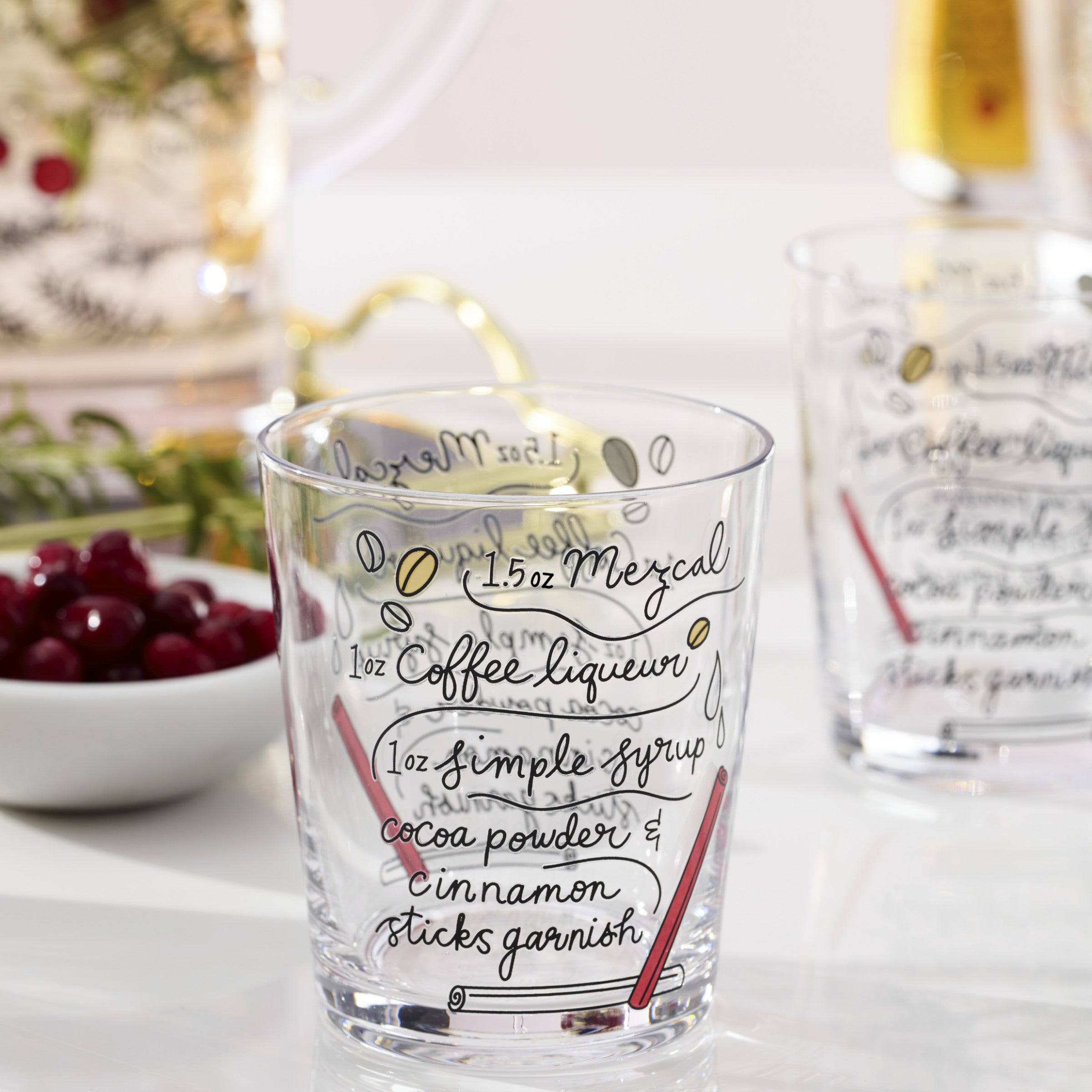 Make Merry Double Old Fashion Glasses - Set Of 4 - Image 2
