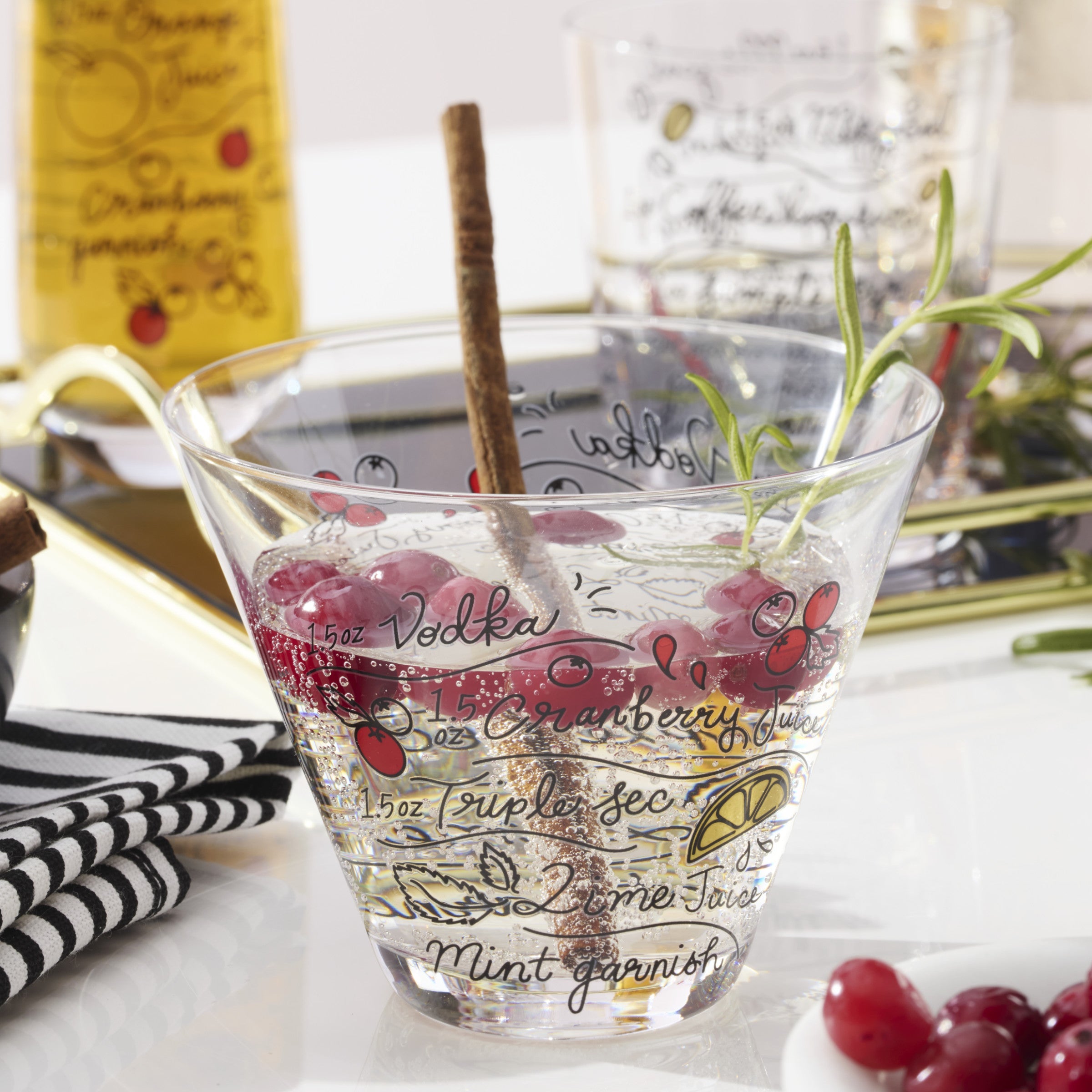 Make Merry Stemless Martini Glasses - Set Of 4 - Image 2