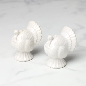 French Perle Carved Turkey Salt & Pepper Set