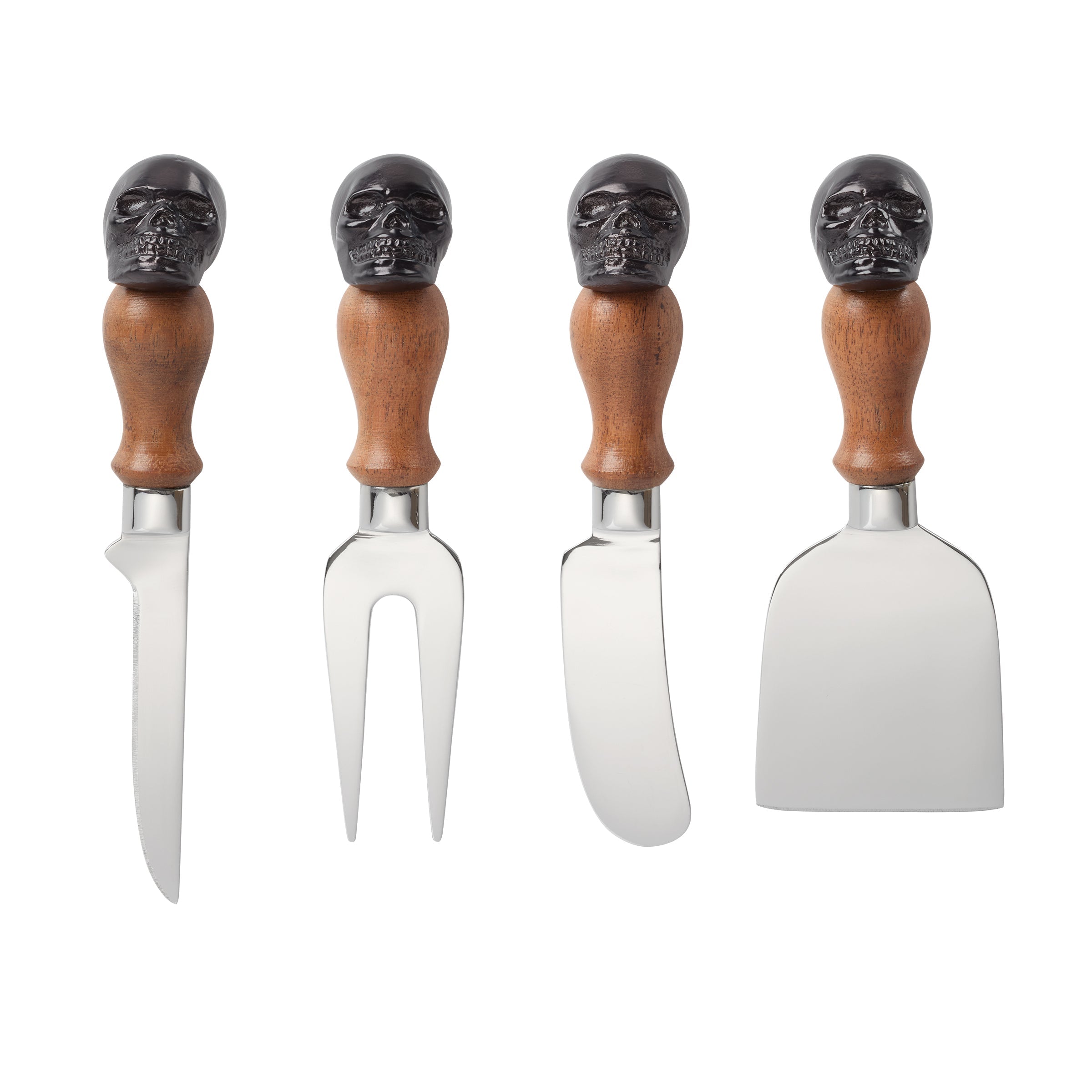 Vintro Halloween Skull Mirror 4 Piece Cheese Set