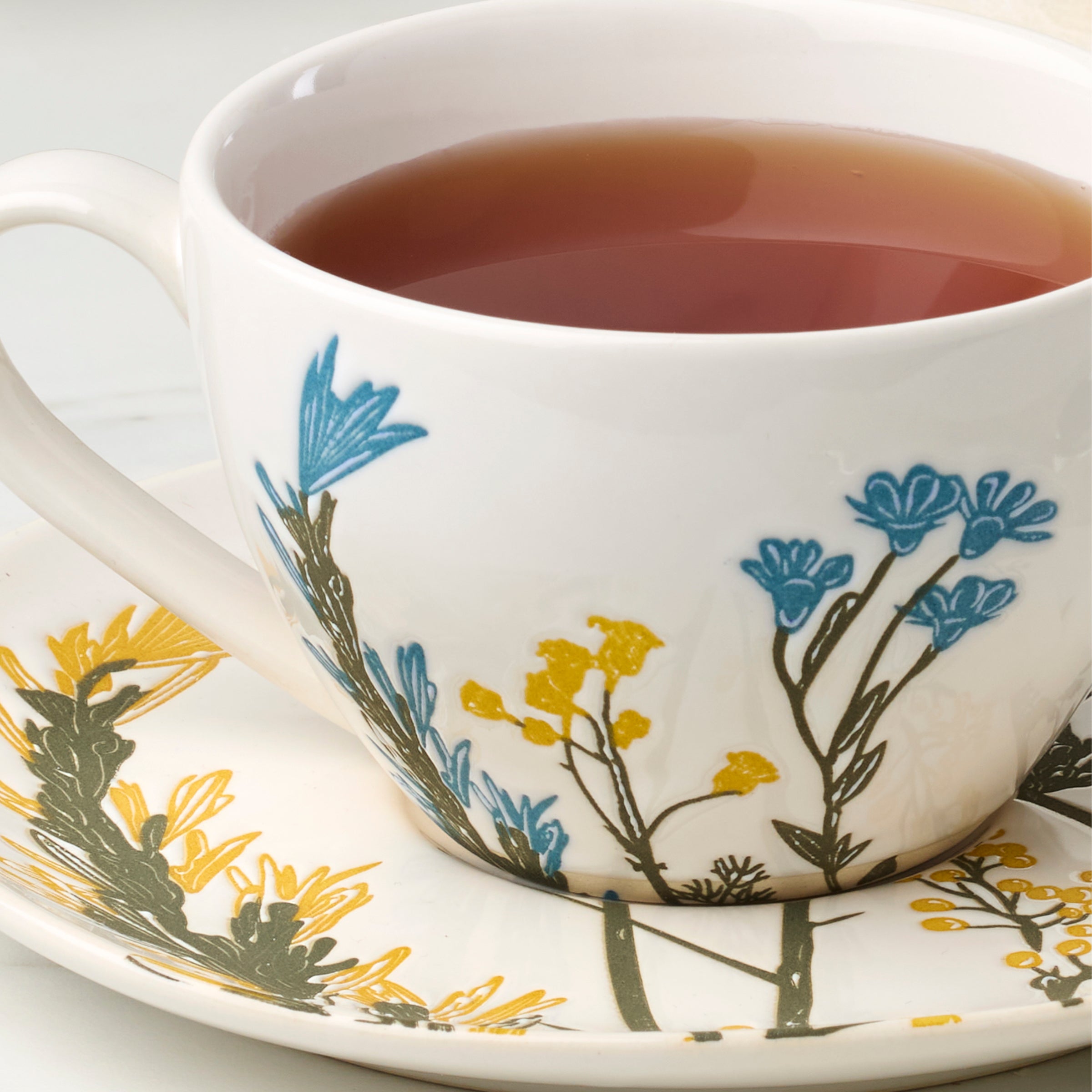 Wildflowers Tea Cup & Saucer - Set of 4 - Image 3