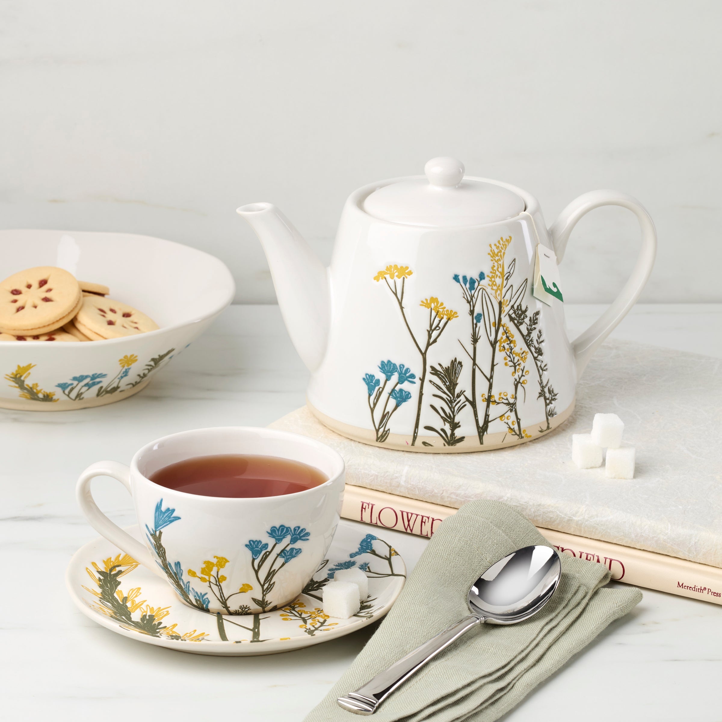 Wildflowers Tea Cup & Saucer - Set of 4 - Image 2