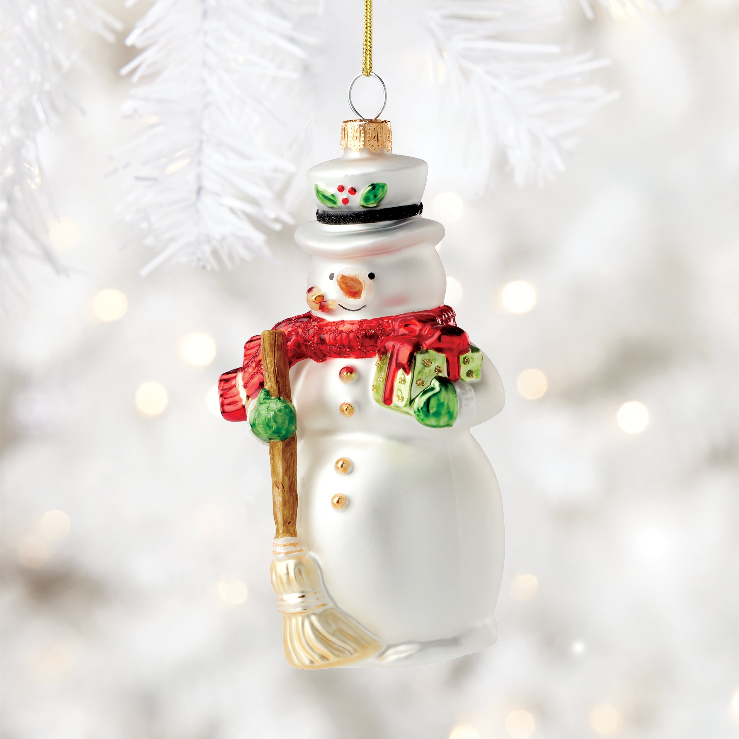2025 Retro Blown Glass Snowman Ornament - Image 3