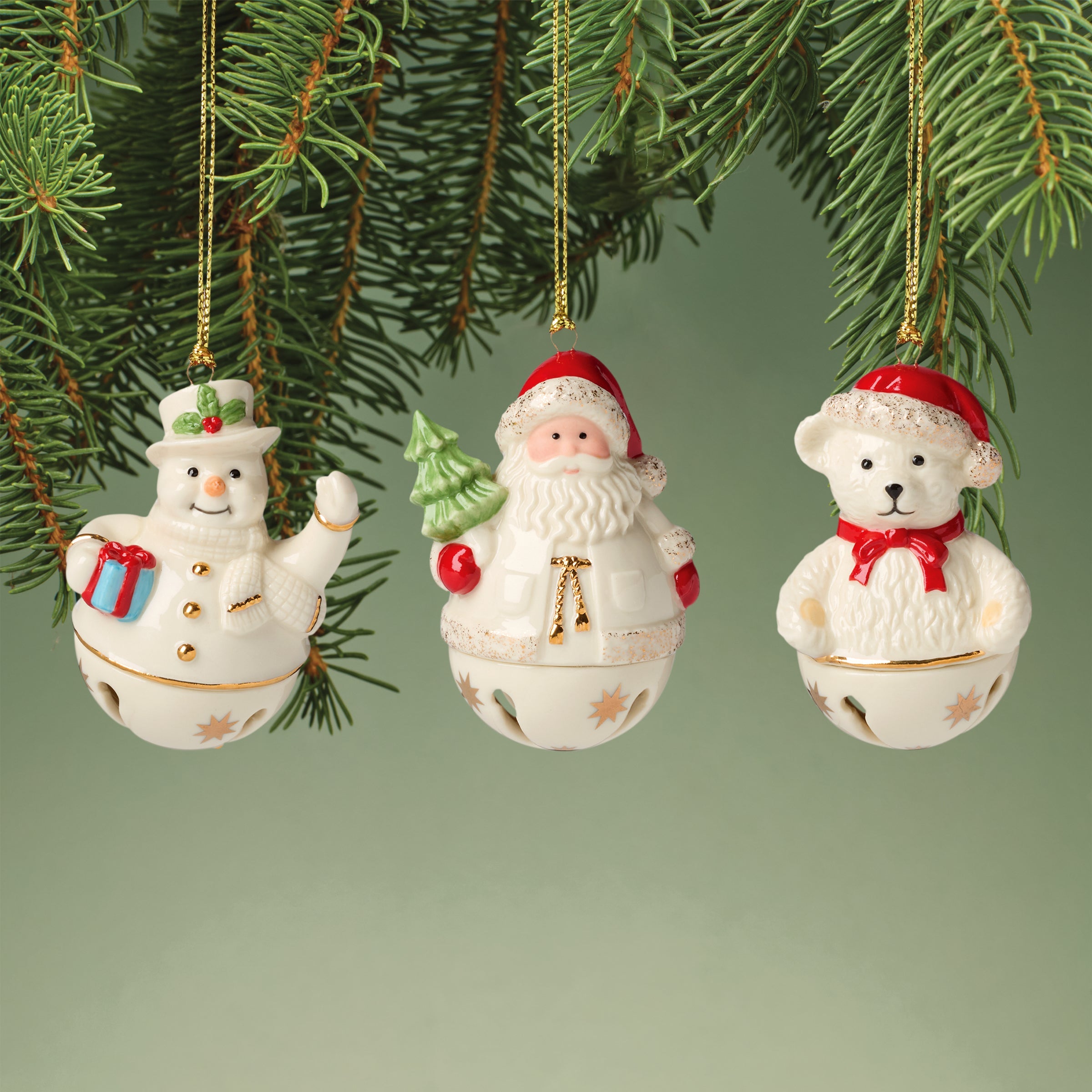 Jingle Bell Ornaments - Set Of 3
