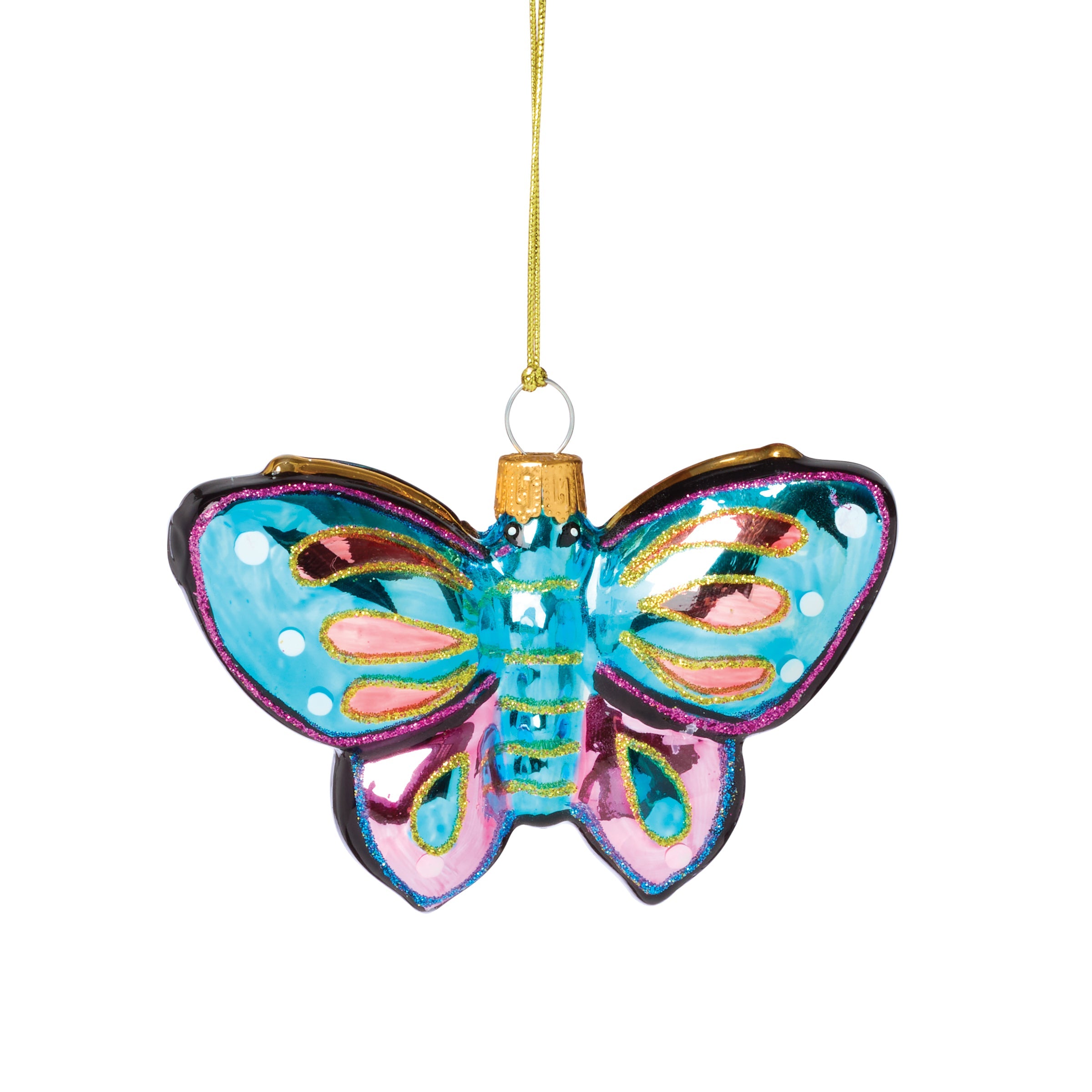 Blown Glass Butterfly Ornament - Image 3