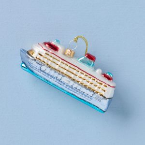 Blown Glass Cruise Ship Ornament