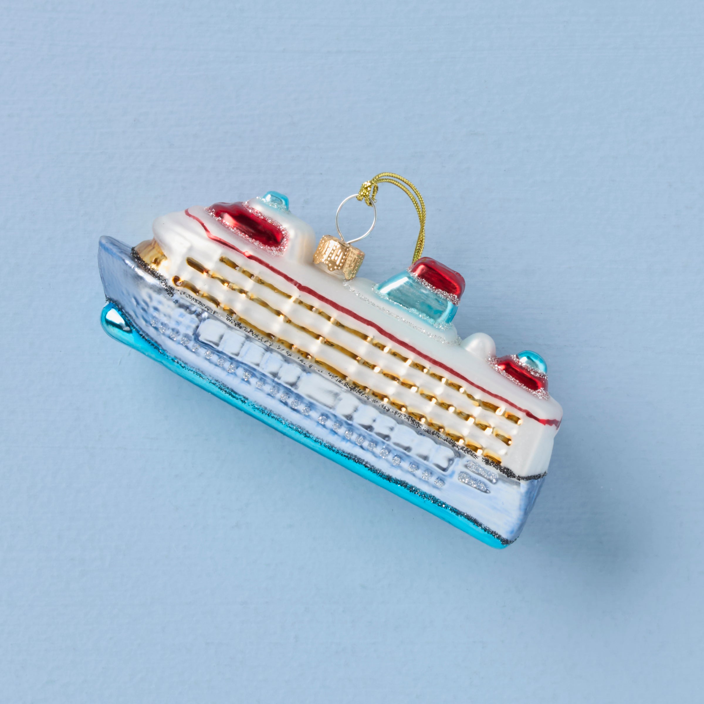 Blown Glass Cruise Ship Ornament