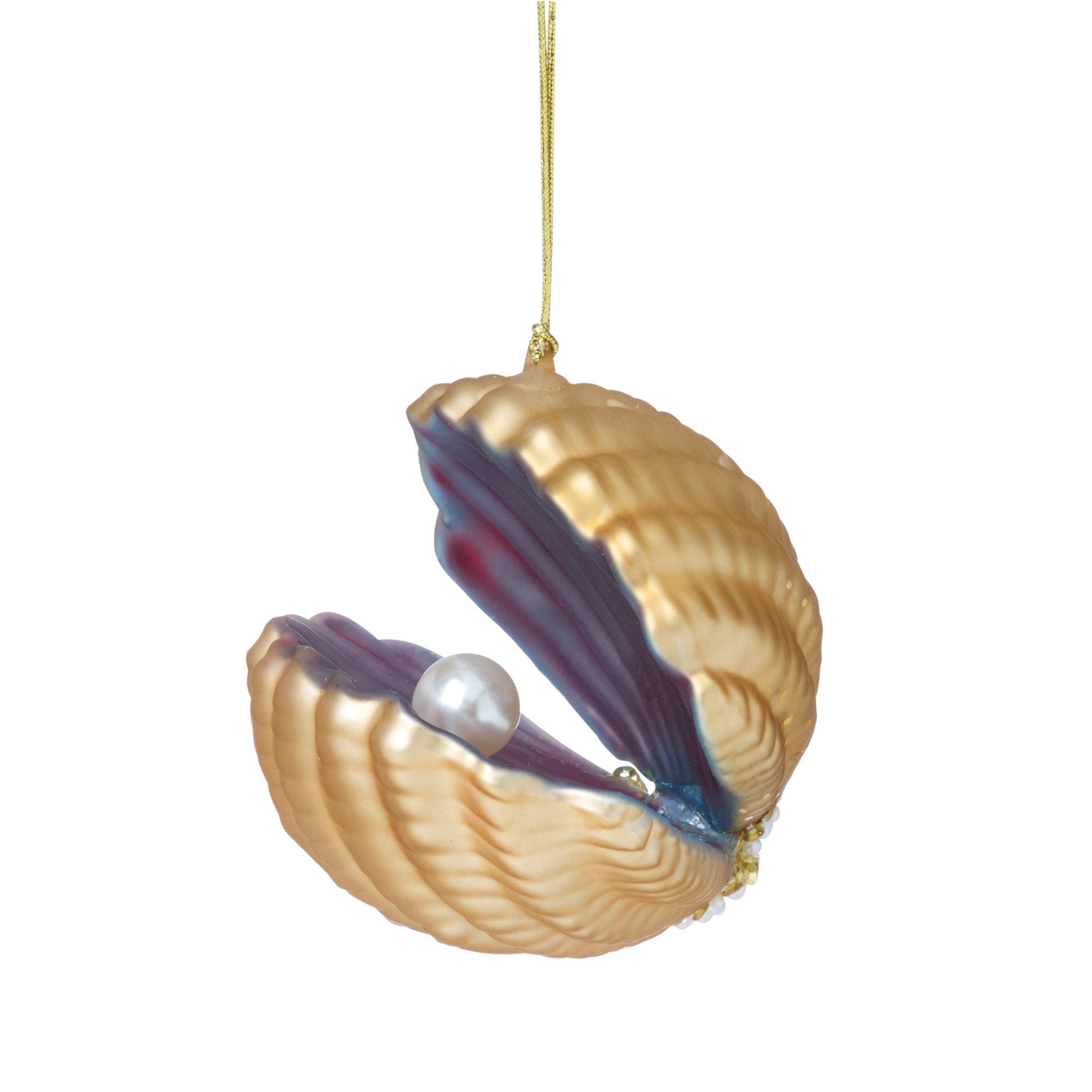 Blown Glass Oyster w/ Pearl Ornament - Image 3