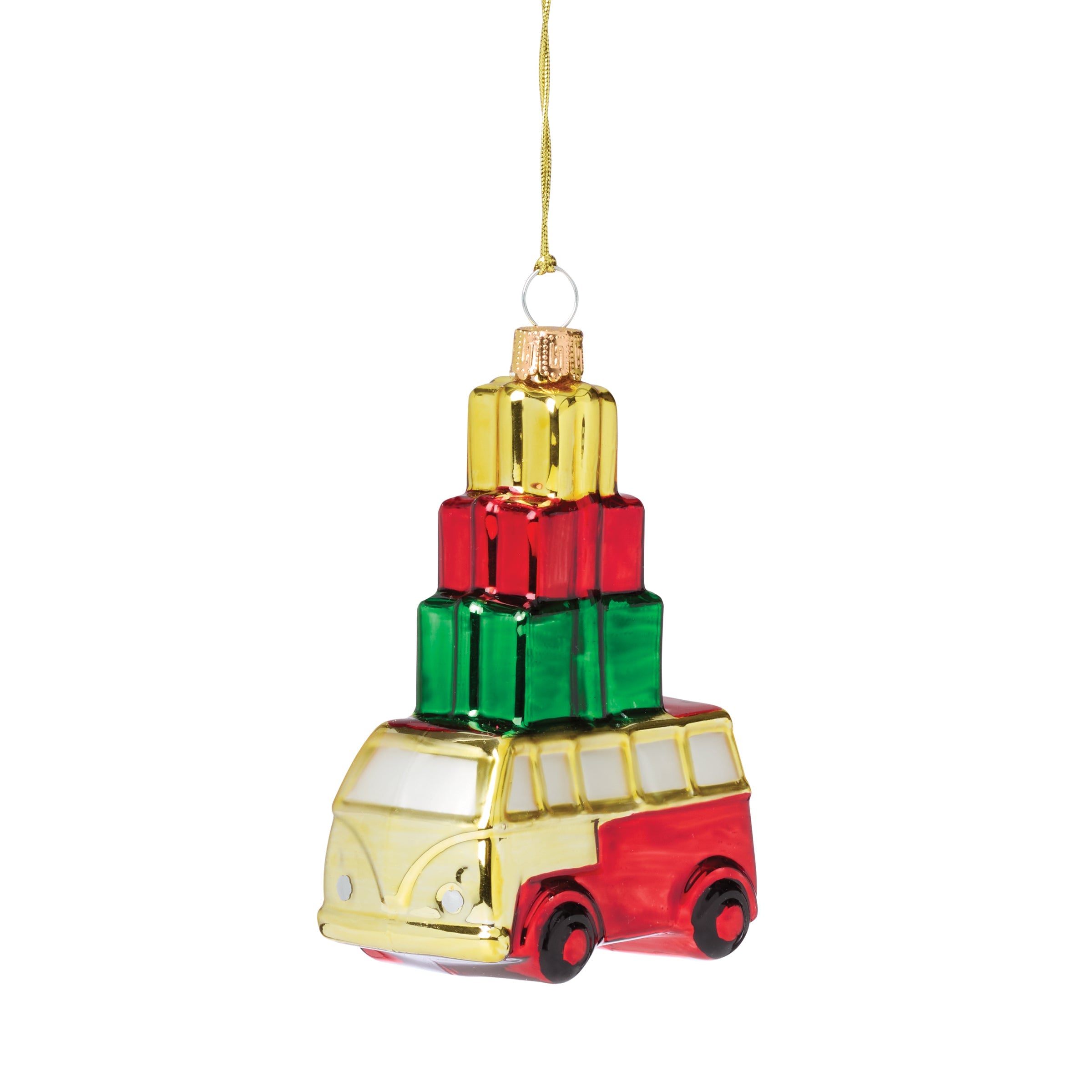 Blown Glass Van With Gifts Ornament - Image 3