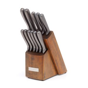 Nero Hammered Titanium 12 Piece Cutlery Block Set