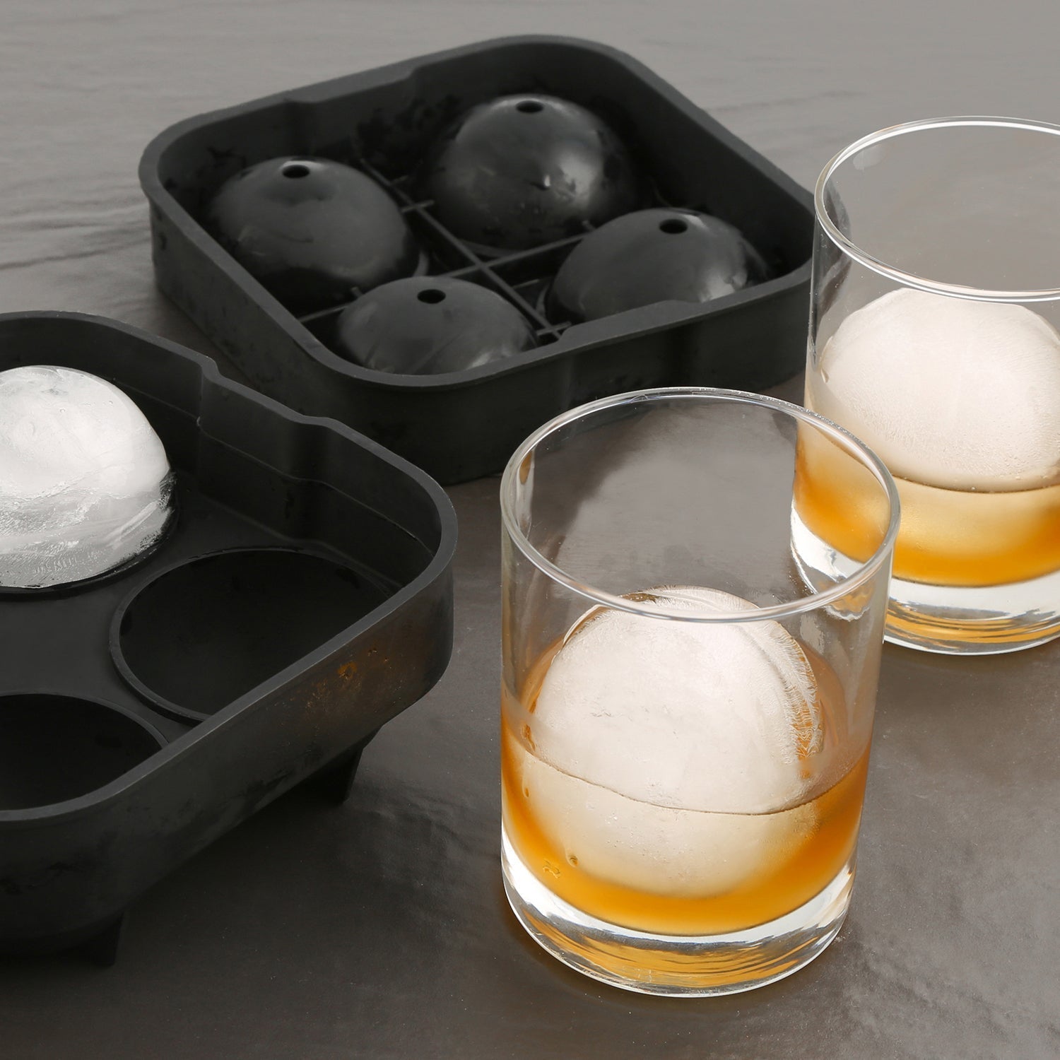 Black 4 Sphere Silicone Ice Mold - Image 3