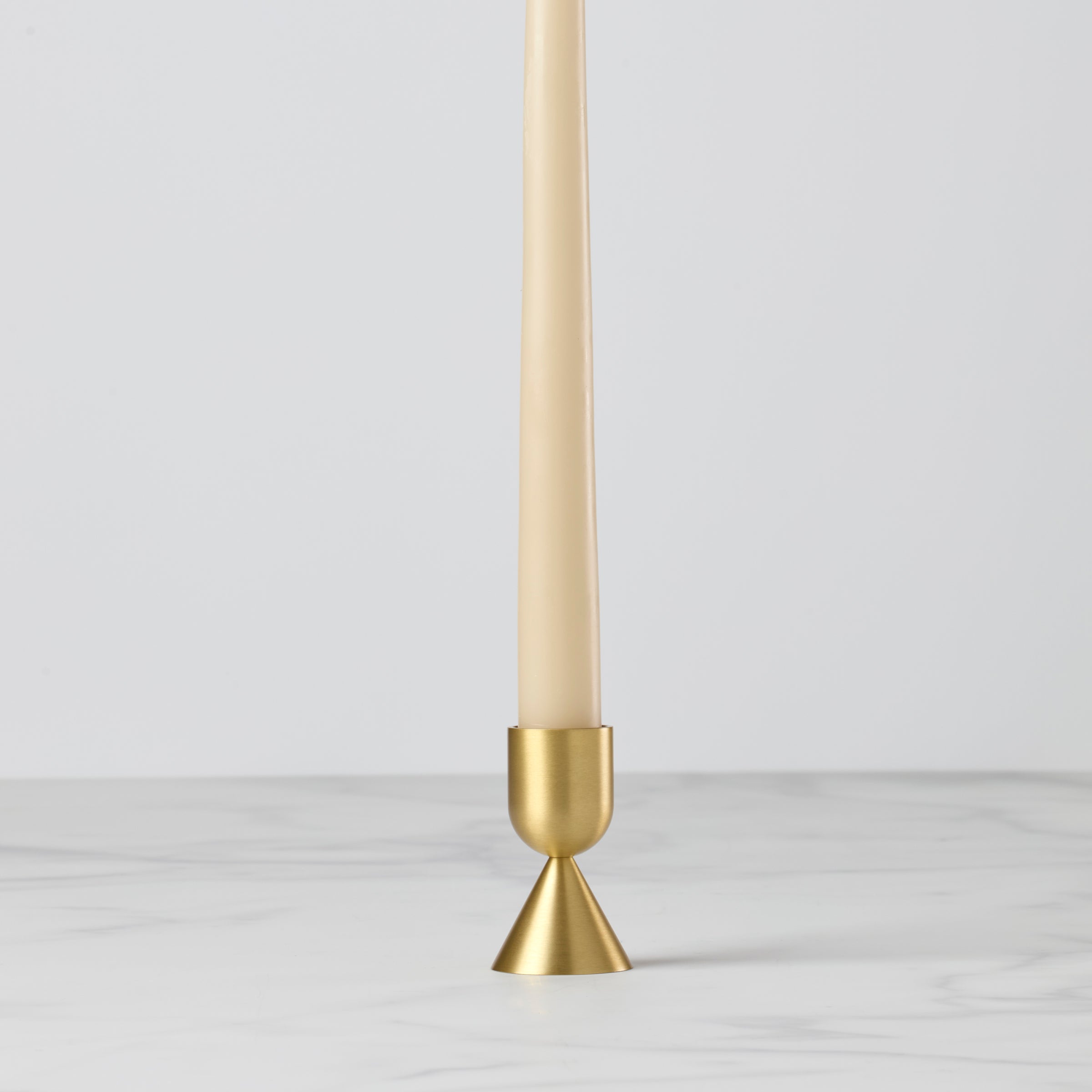 Light Gold Short Taper Candle Holder - Image 2