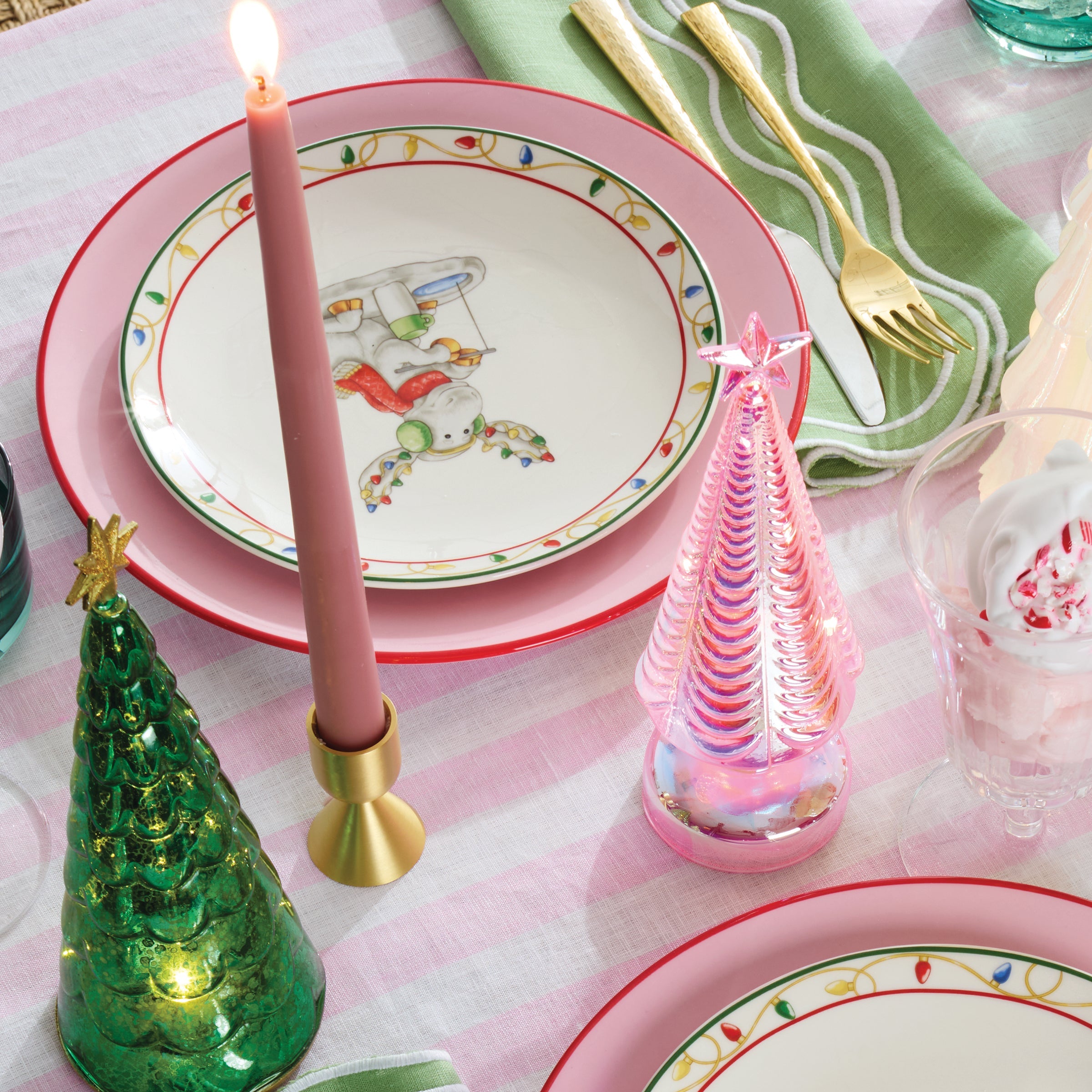 Dipped 12 Taper Candle Pair - Rose - Image 3