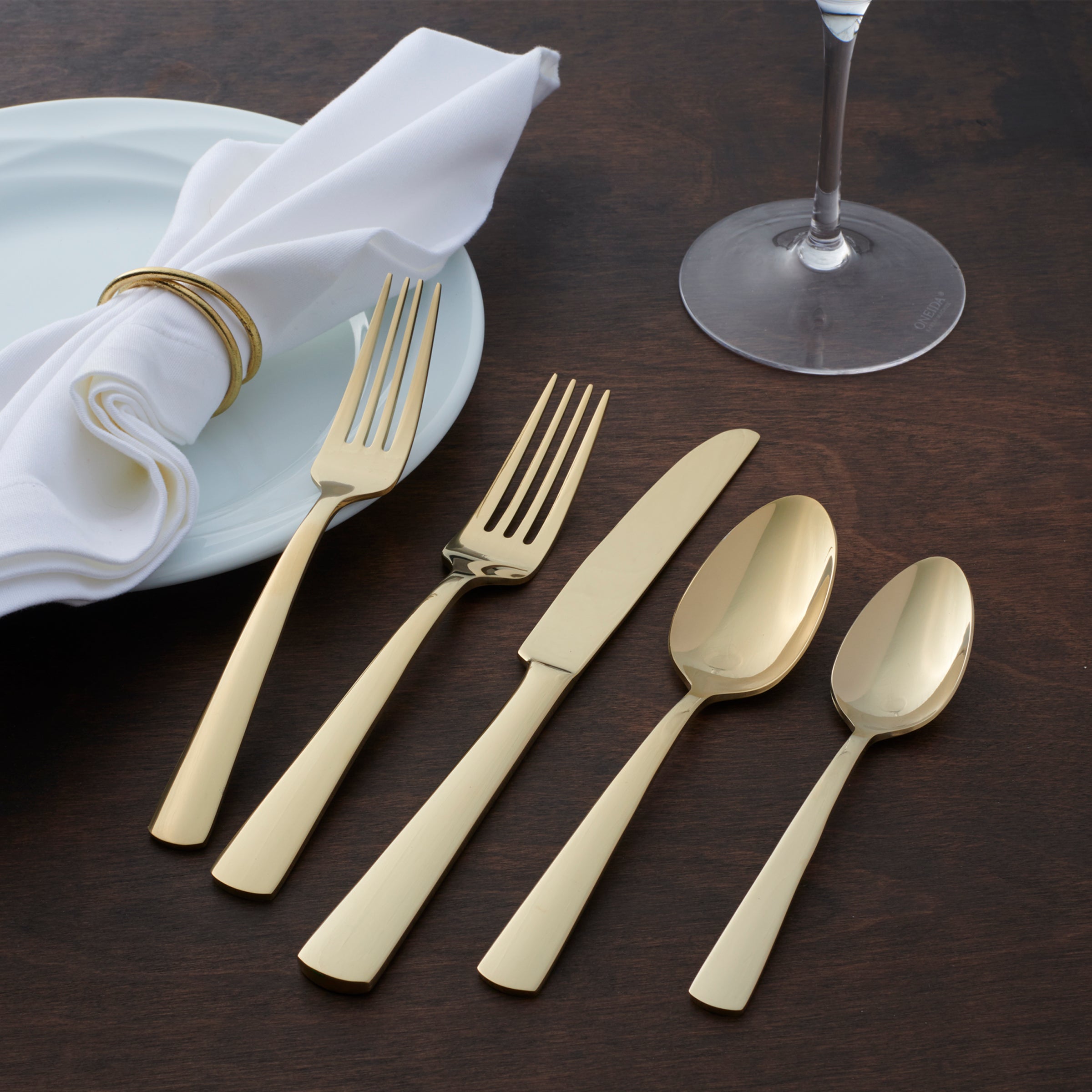 Aptitude Champagne Satin 20 Piece Flatware Set - Image 5