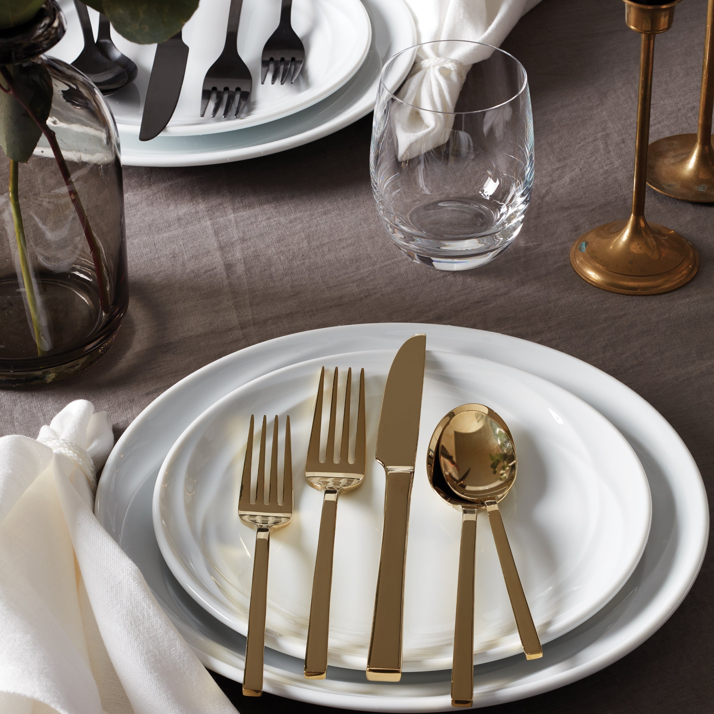 Allay Black Champagne 40 Piece Flatware Set - Image 7