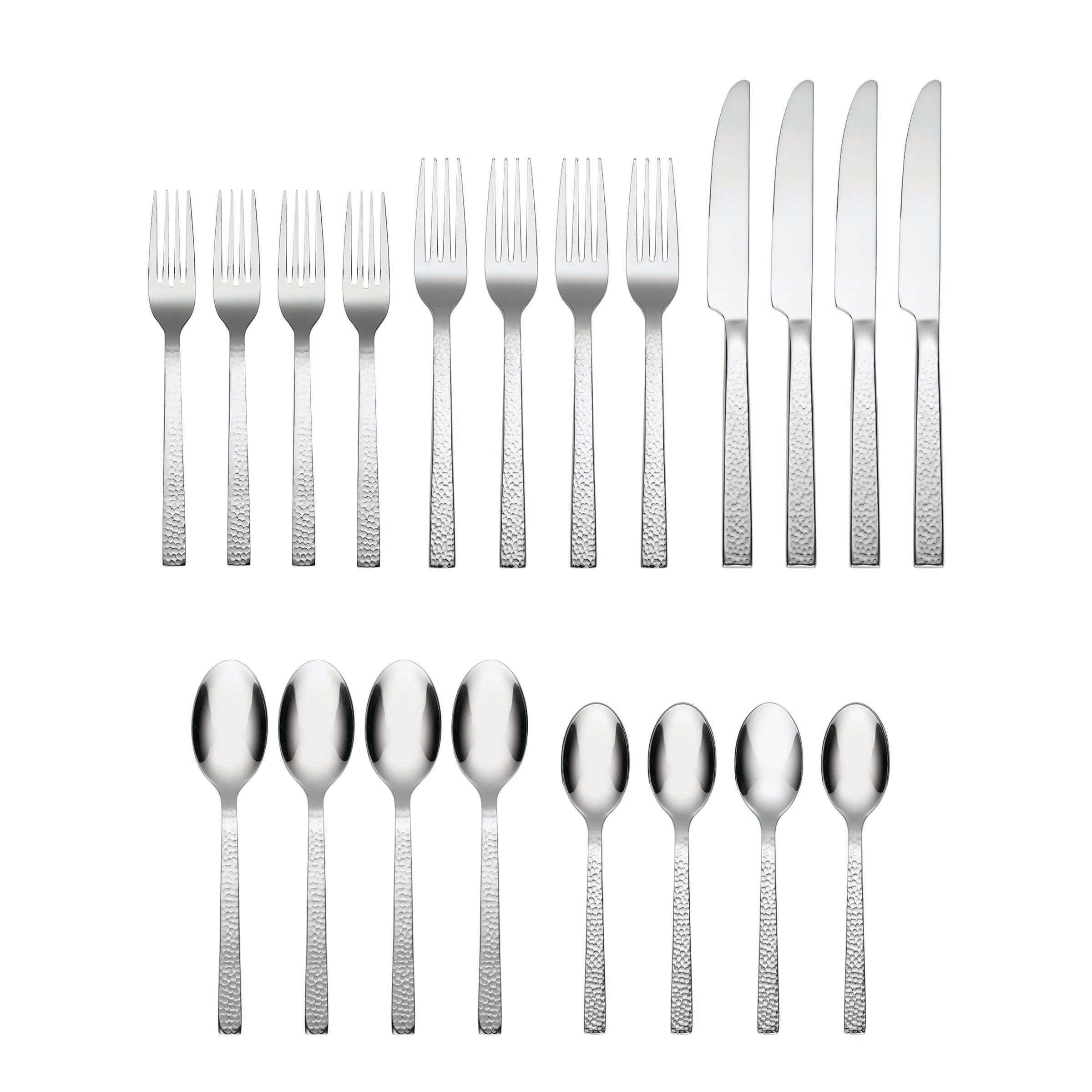 Chefs Table Hammered 20 Piece Flatware Set - Image 2