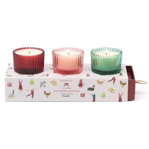Holiday Soy Wax 2-oz Mini Candles. Gift-Boxed Set of 3