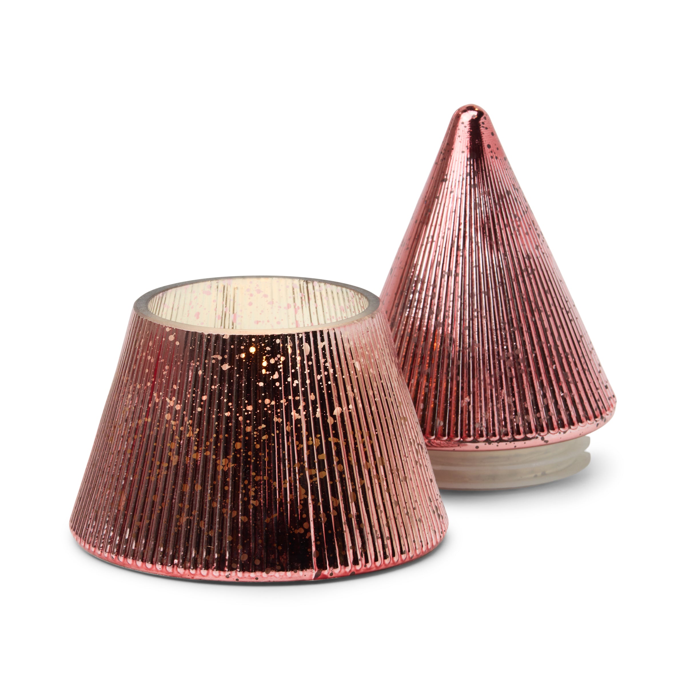 Pink Mercury Glass 7-oz Soy Wax Tree Candle. Pink Peppermint - Image 2