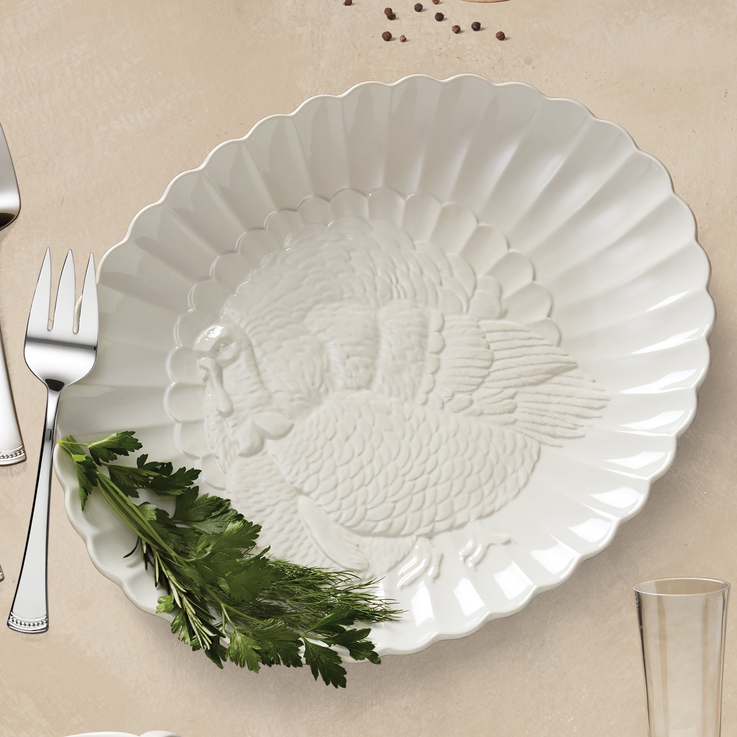 French Perle Carved Turkey Platter - Image 7