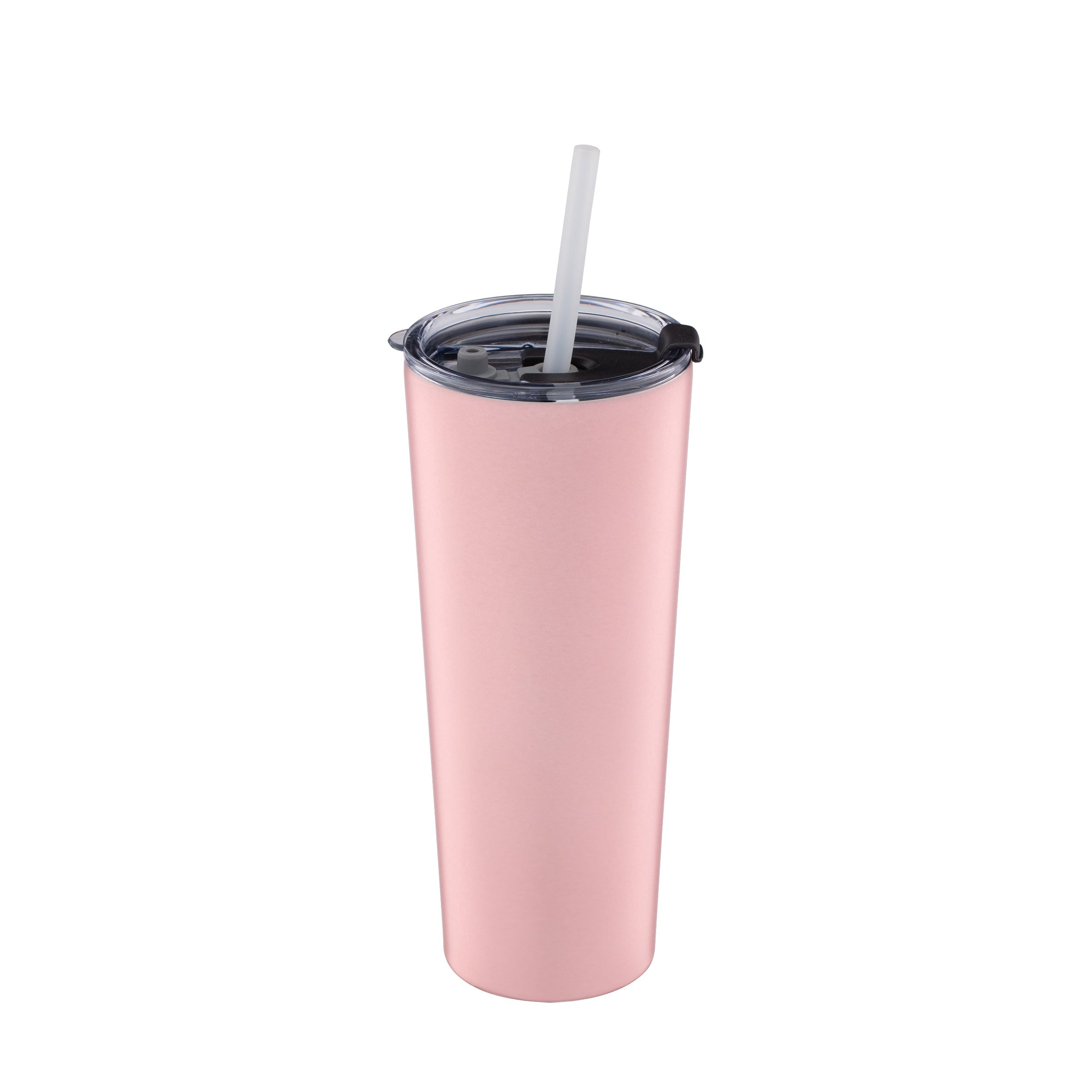 Pink Insulated Tumbler With Straw