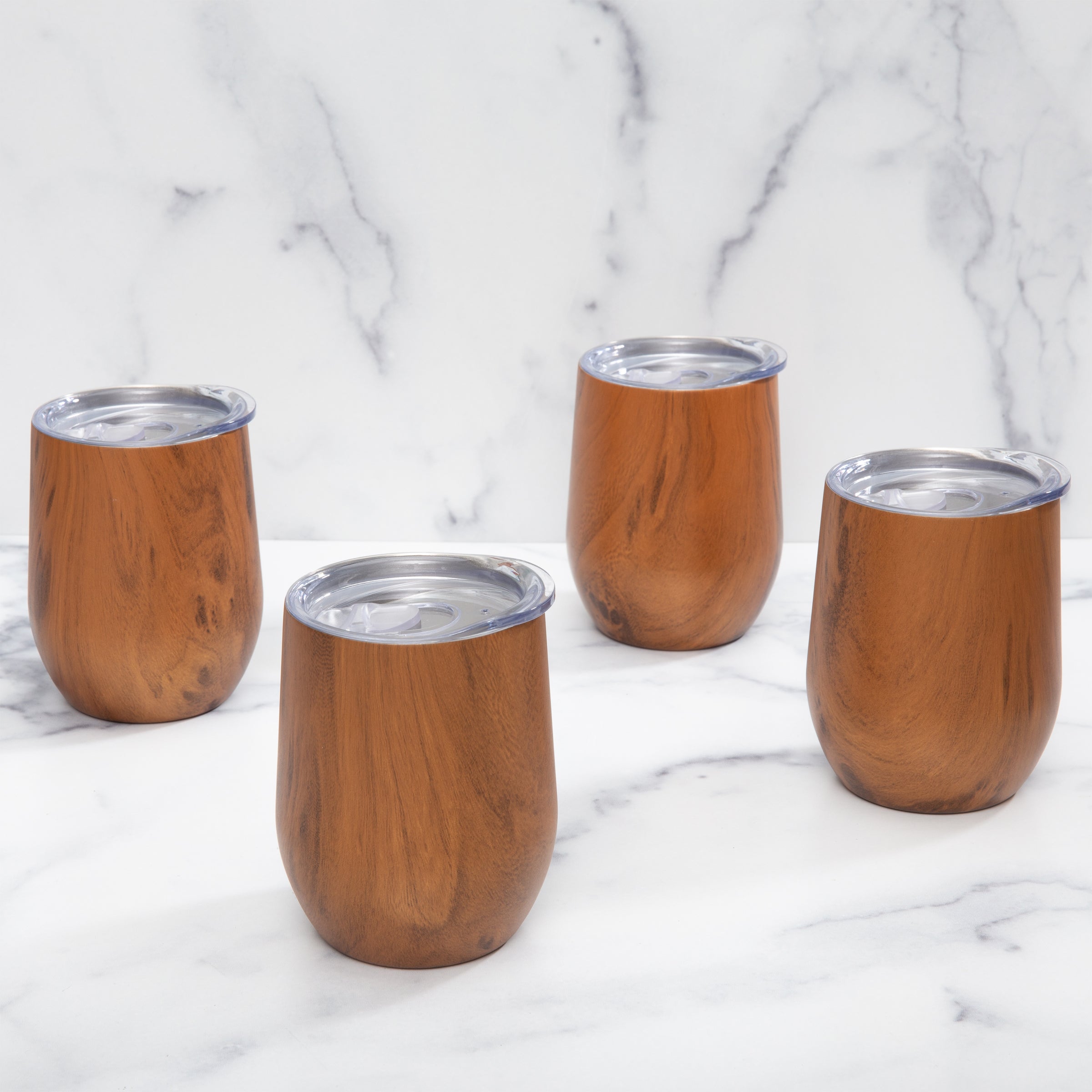 Insulated Woodgrain Wine Tumblers - Set Of 4 - Image 3