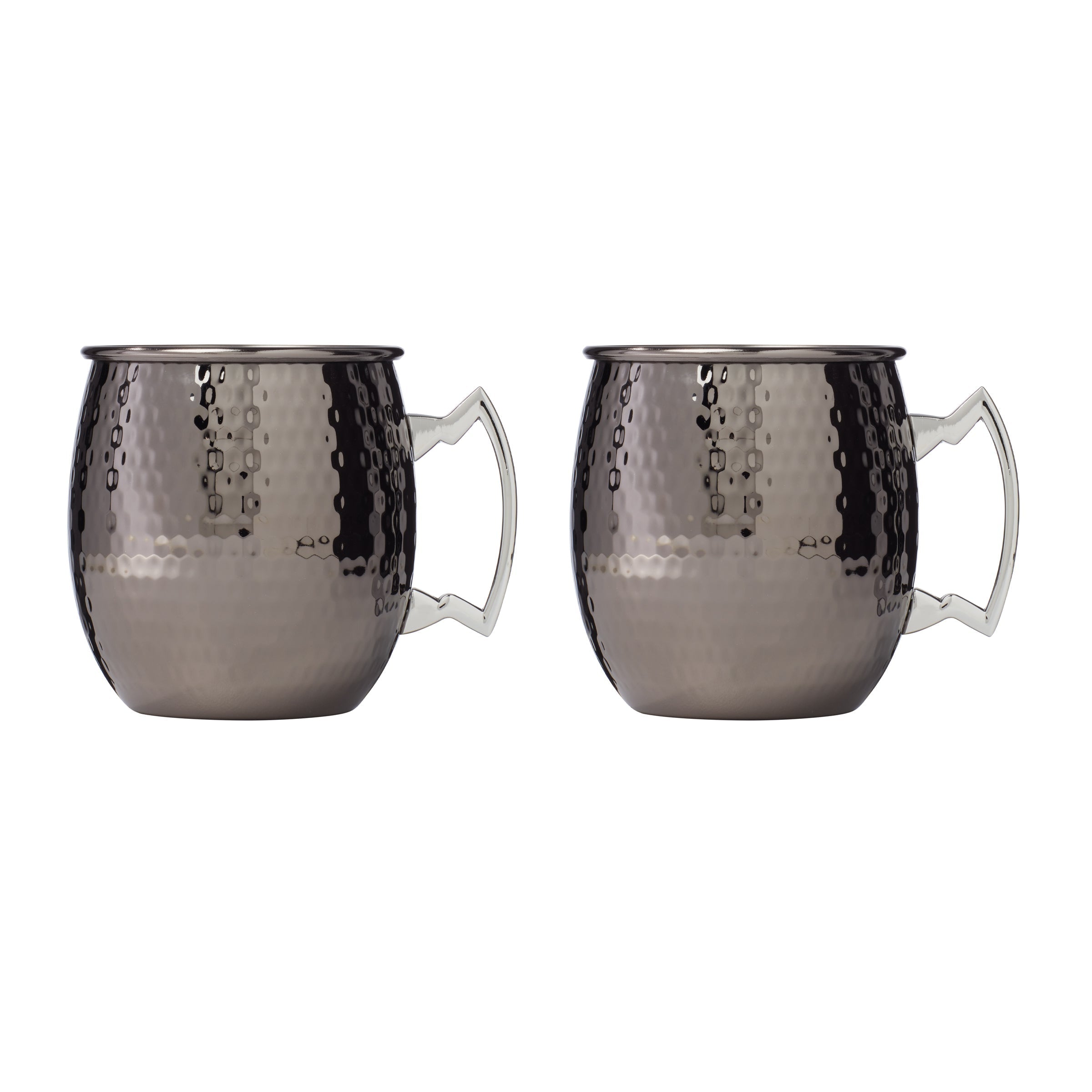 Hammered Black Moscow Mule Mugs - Set Of 2