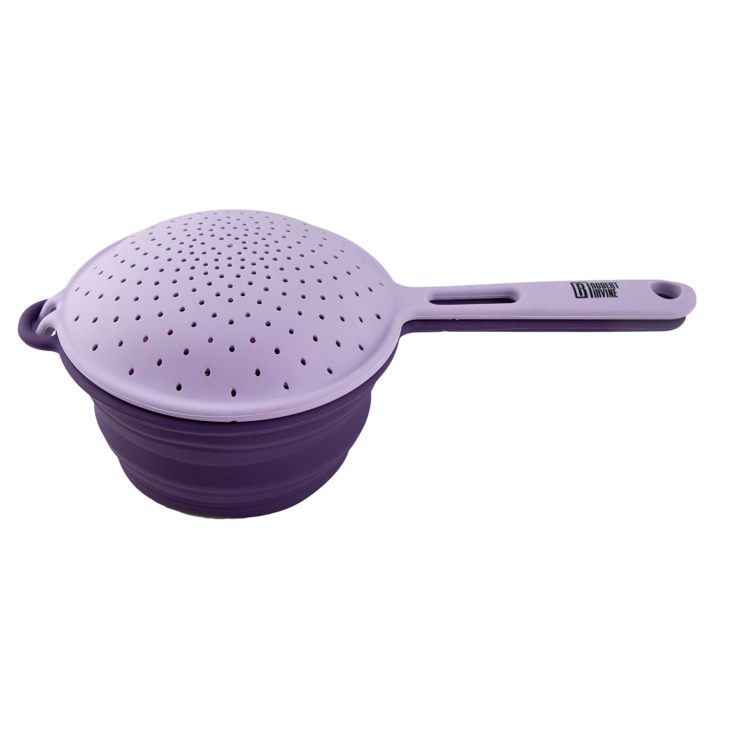 Robert Irvine 2-Piece Silicone Colander Set Purple