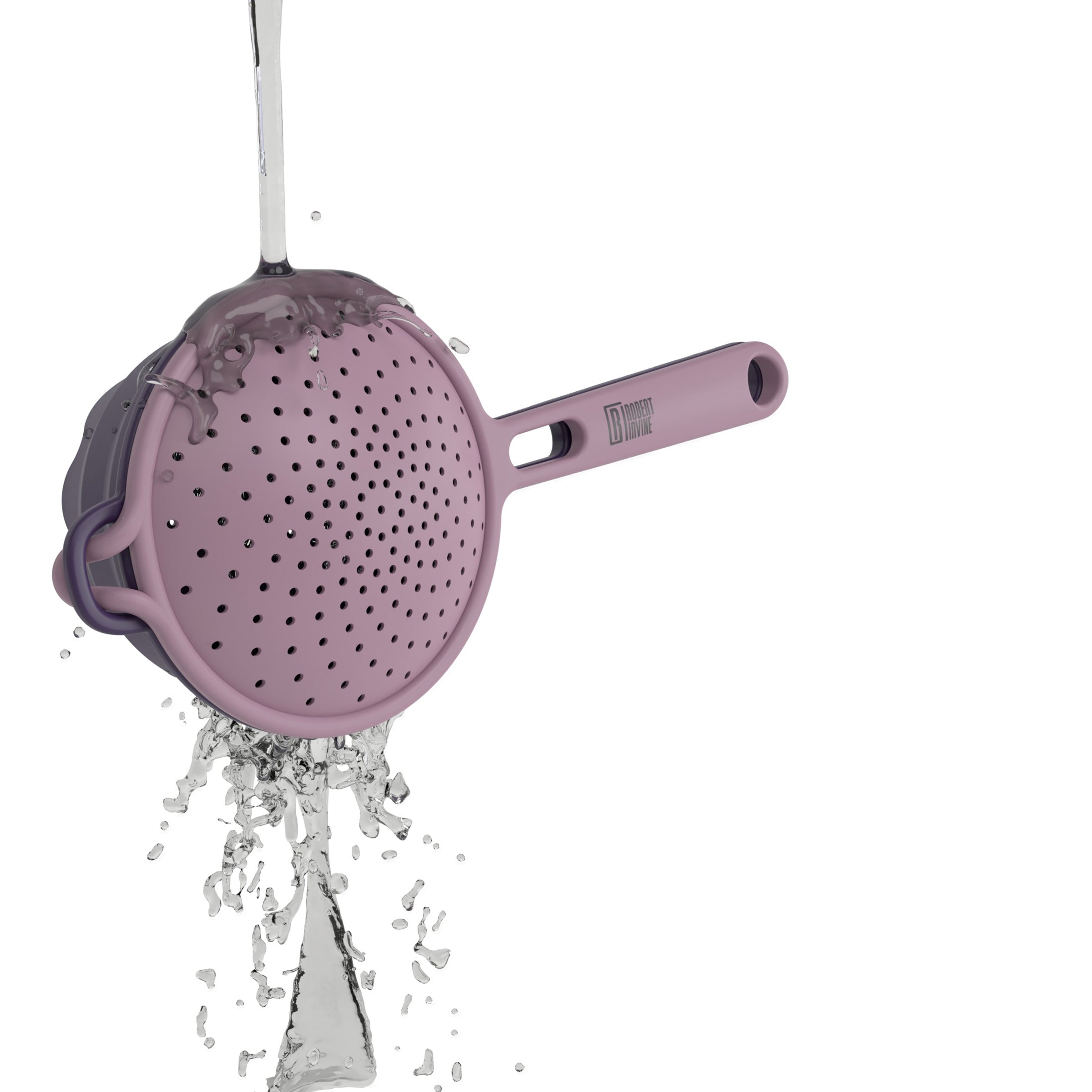 Robert Irvine 2-Piece Silicone Colander Set Purple - Image 5