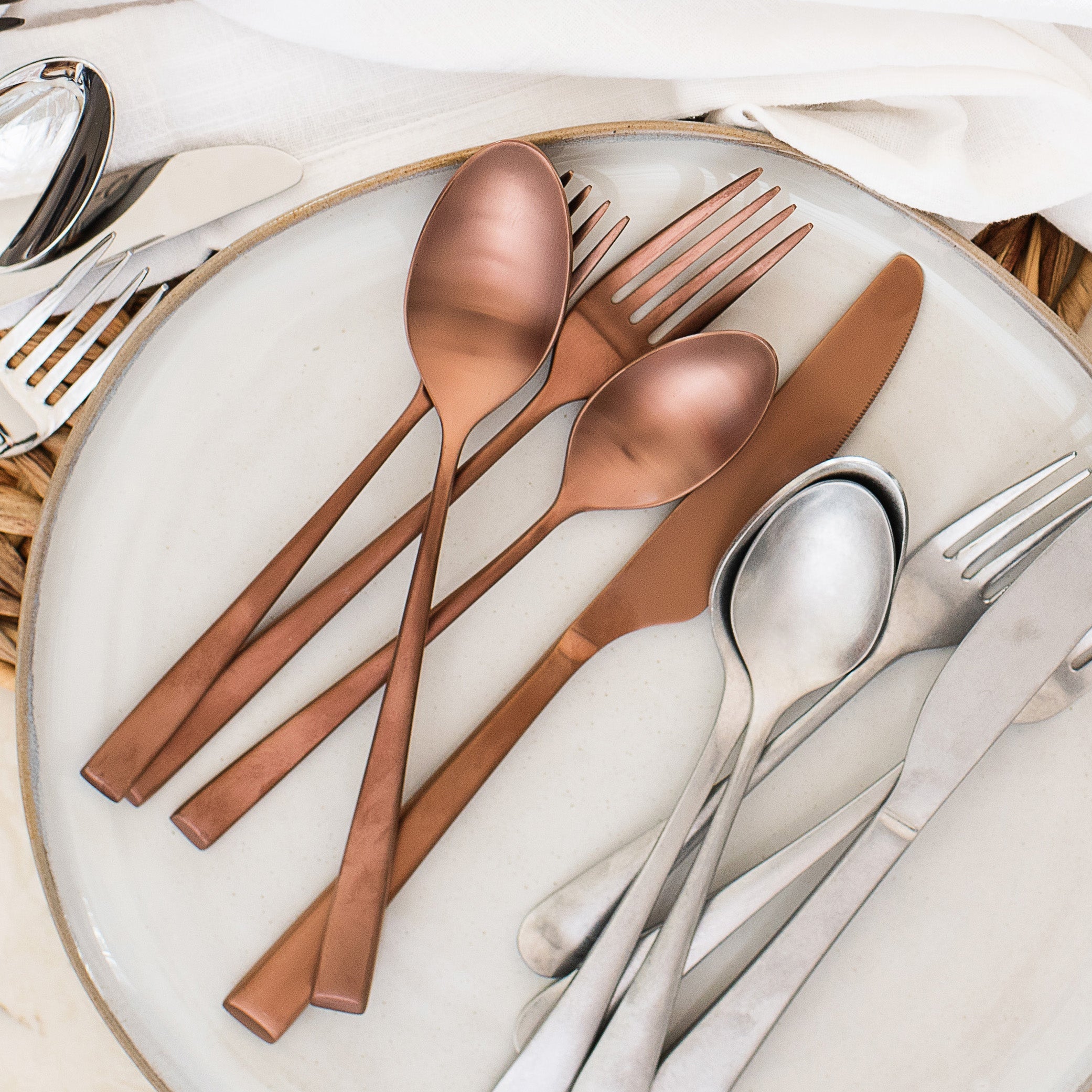 Marlise Copper Satin 20 Piece Flatware Set - Image 6