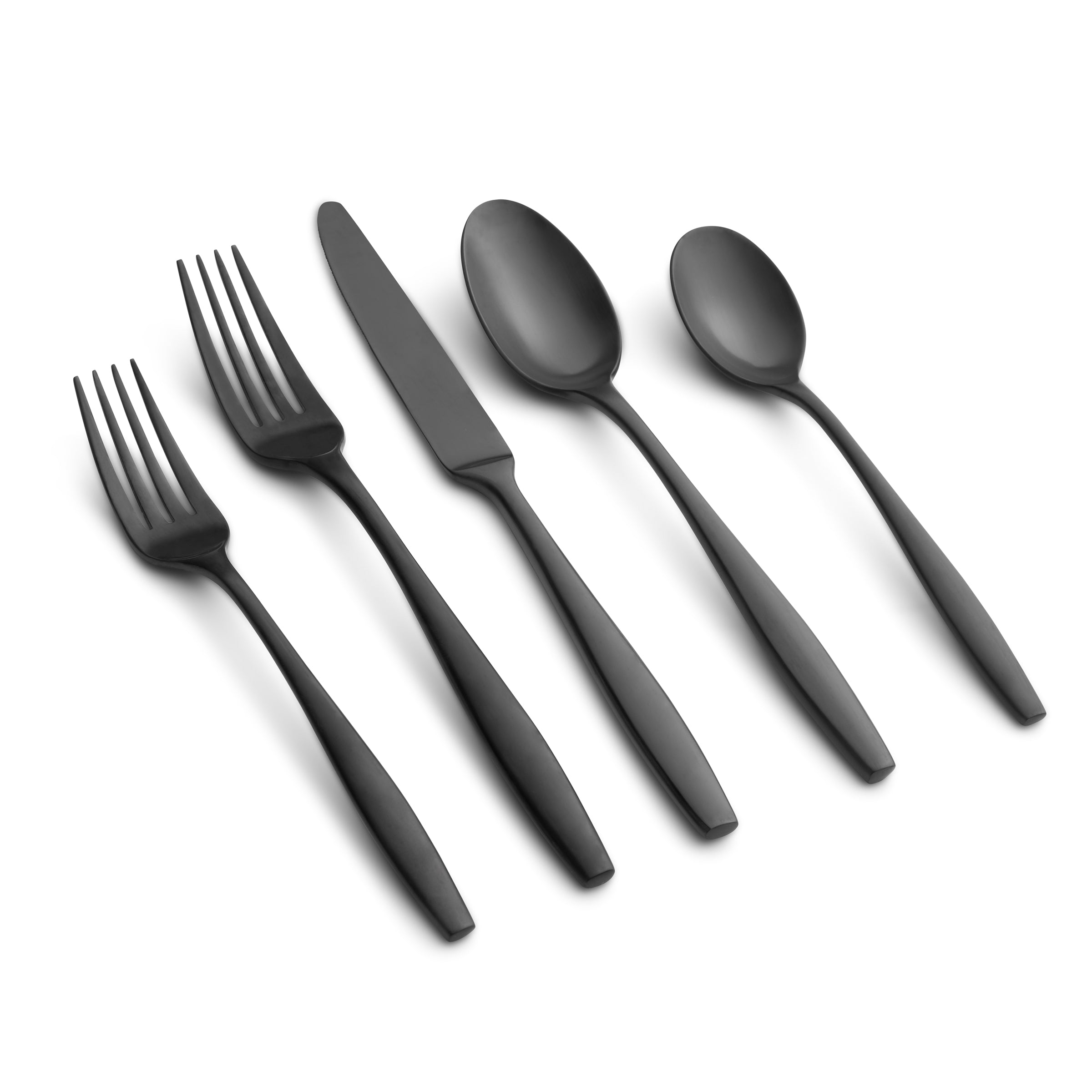 Katerina Black Satin 20 Piece Flatware Set