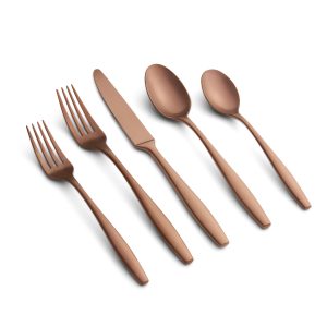 Katerina Copper Satin 20 Piece Flatware Set
