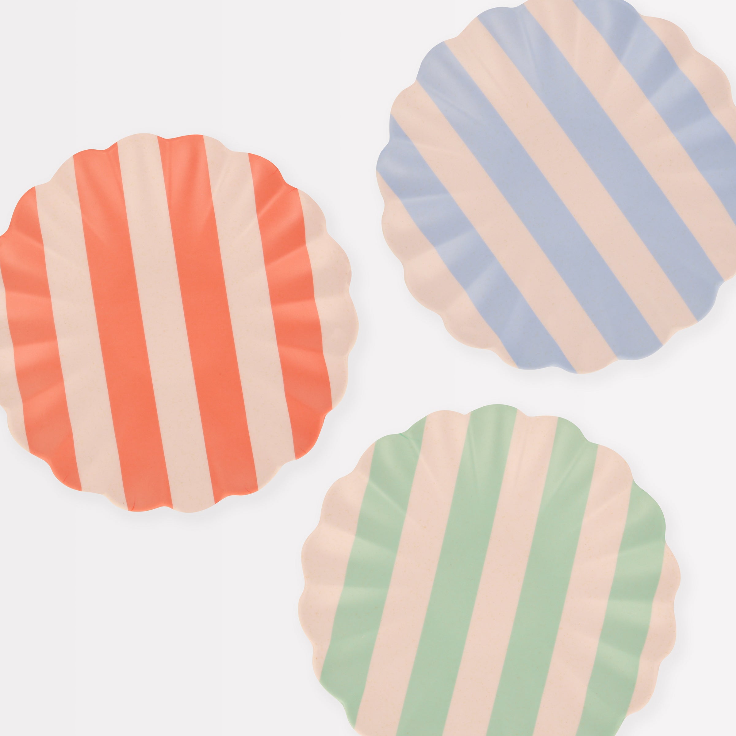Stripy Reusable Bamboo Small Plates. Set of 6 - Image 5