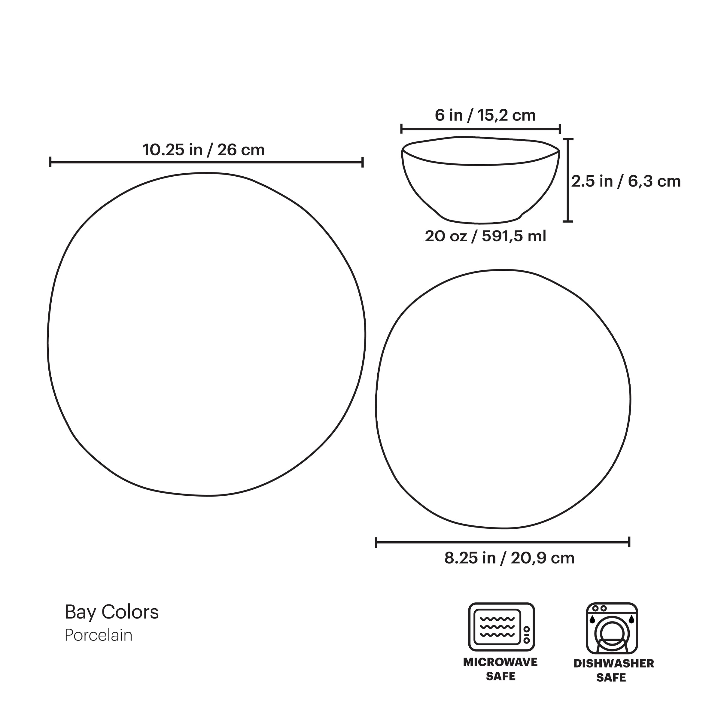 Bay Colors Blue 12-Piece Dinnerware Set - Image 3